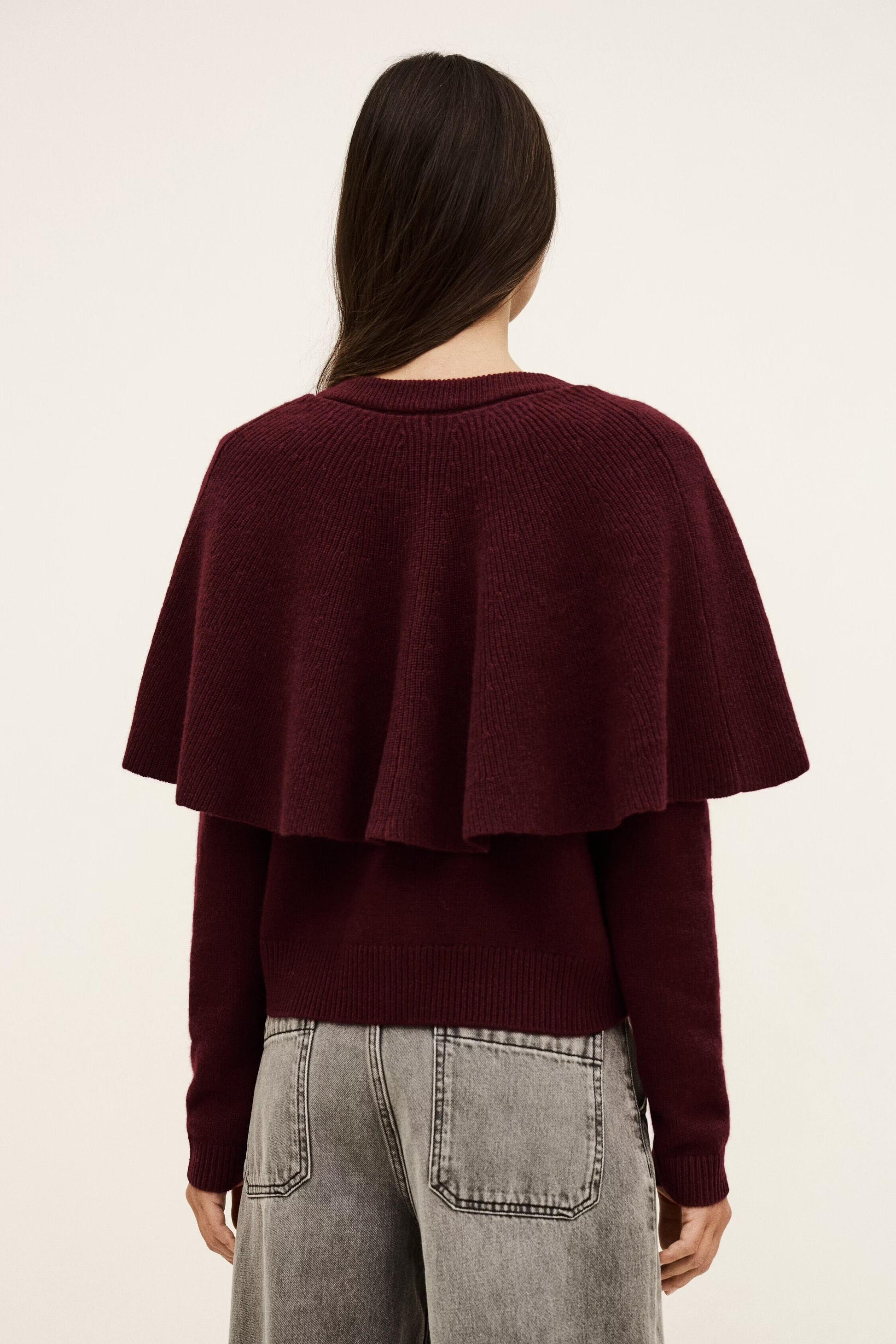 ba&sh Cropped Knit Cardigan Pegg Red