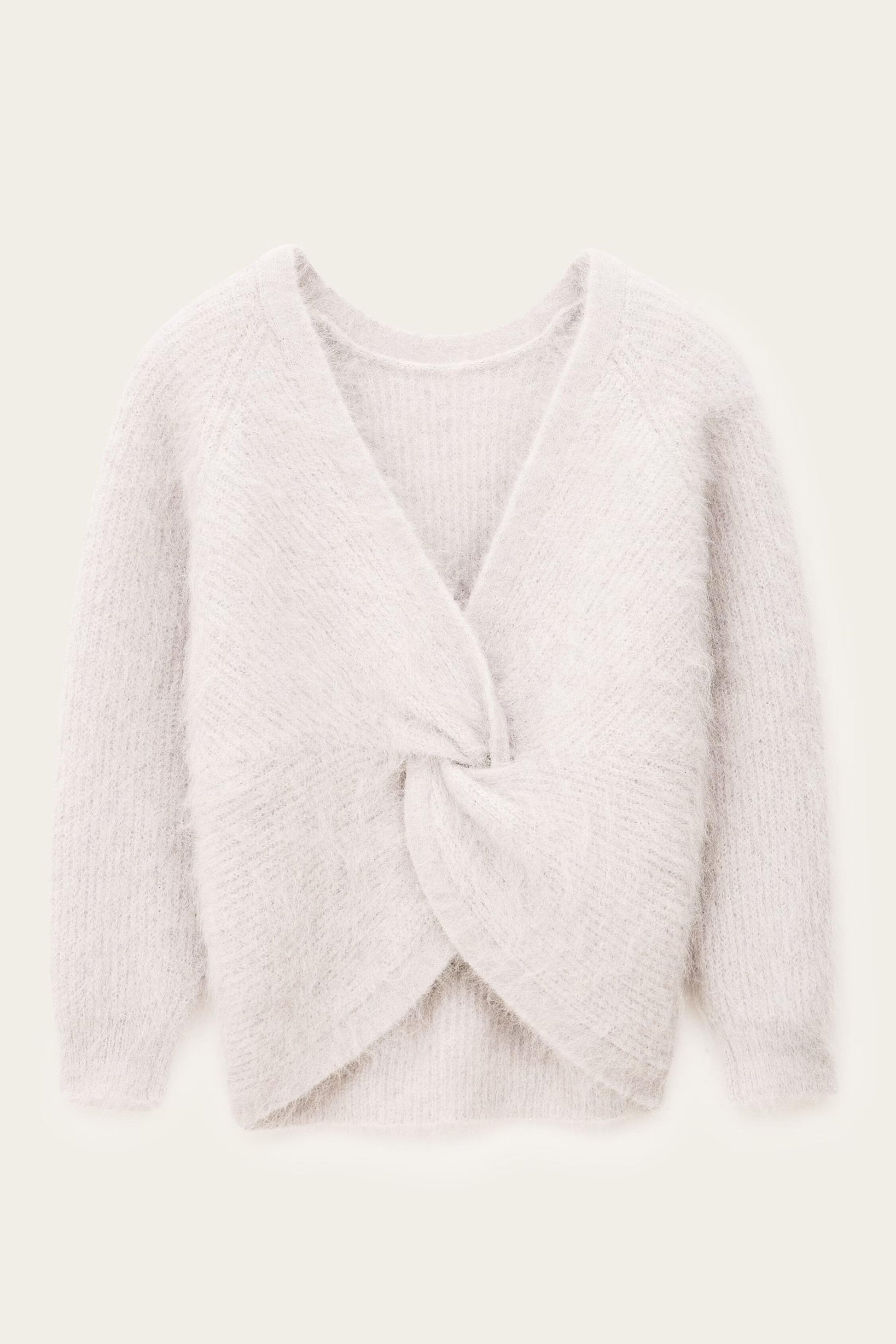 ba&sh Round-Neck Backless Sweater Fill Gray