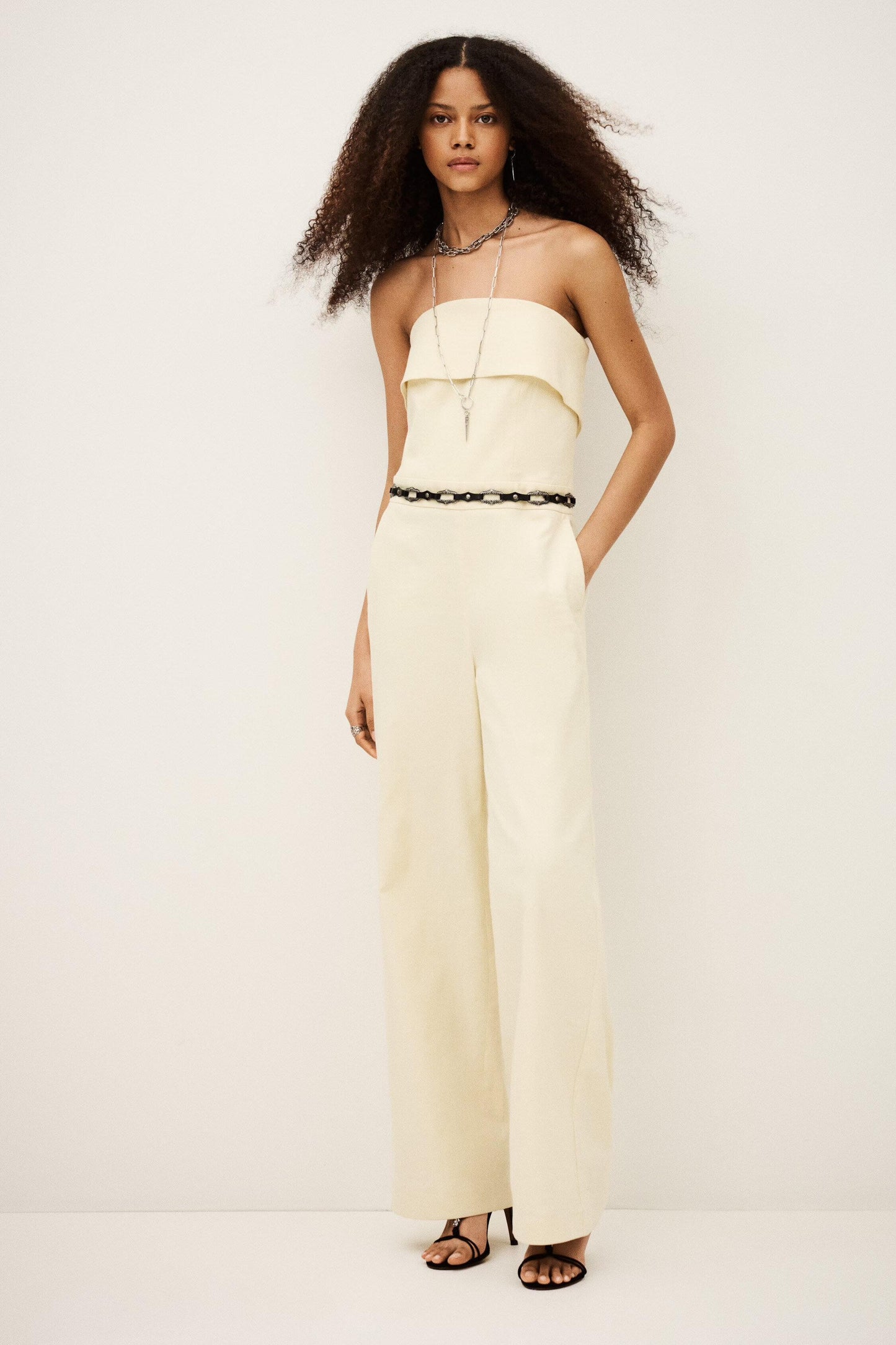 ba&sh Bustier Jumpsuit Cenelia Yellow