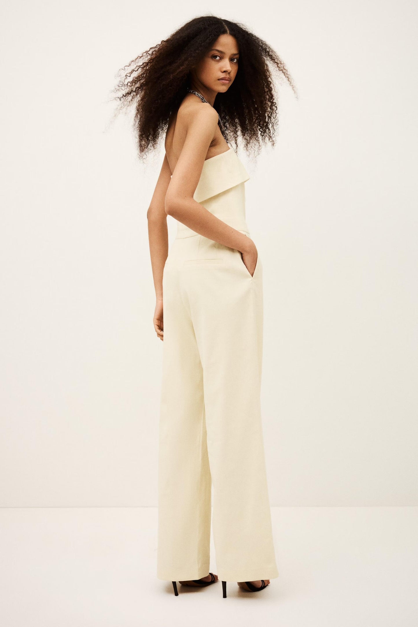 ba&sh Bustier Jumpsuit Cenelia Yellow