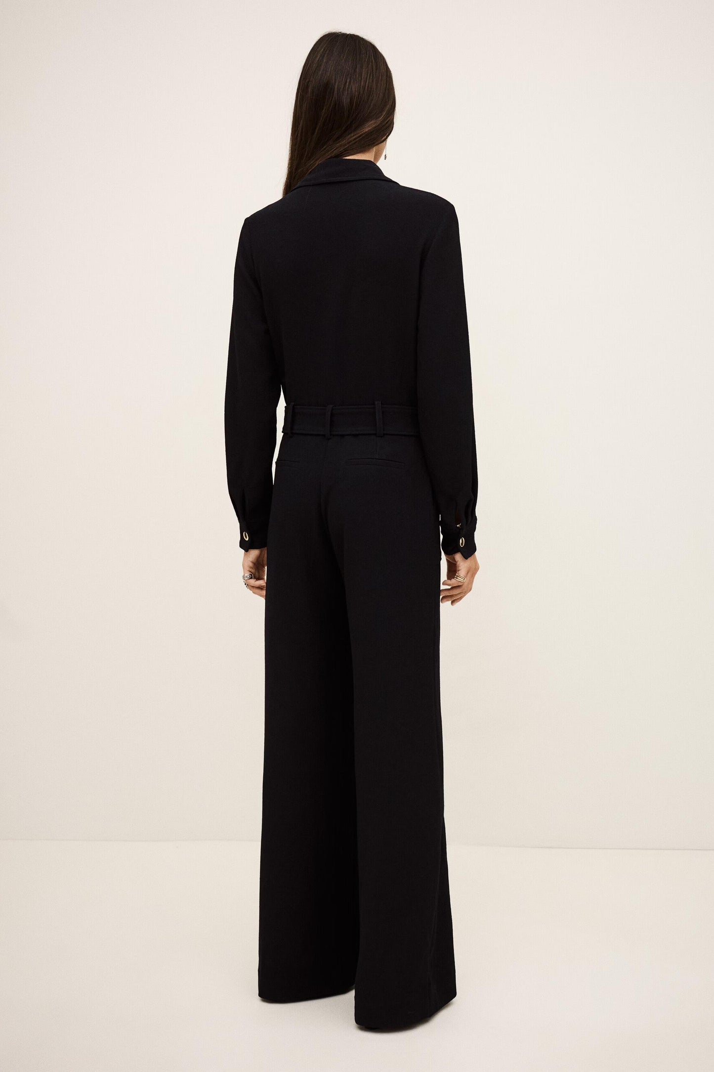 ba&sh Long-Sleeve Jumpsuit Fleur Blue