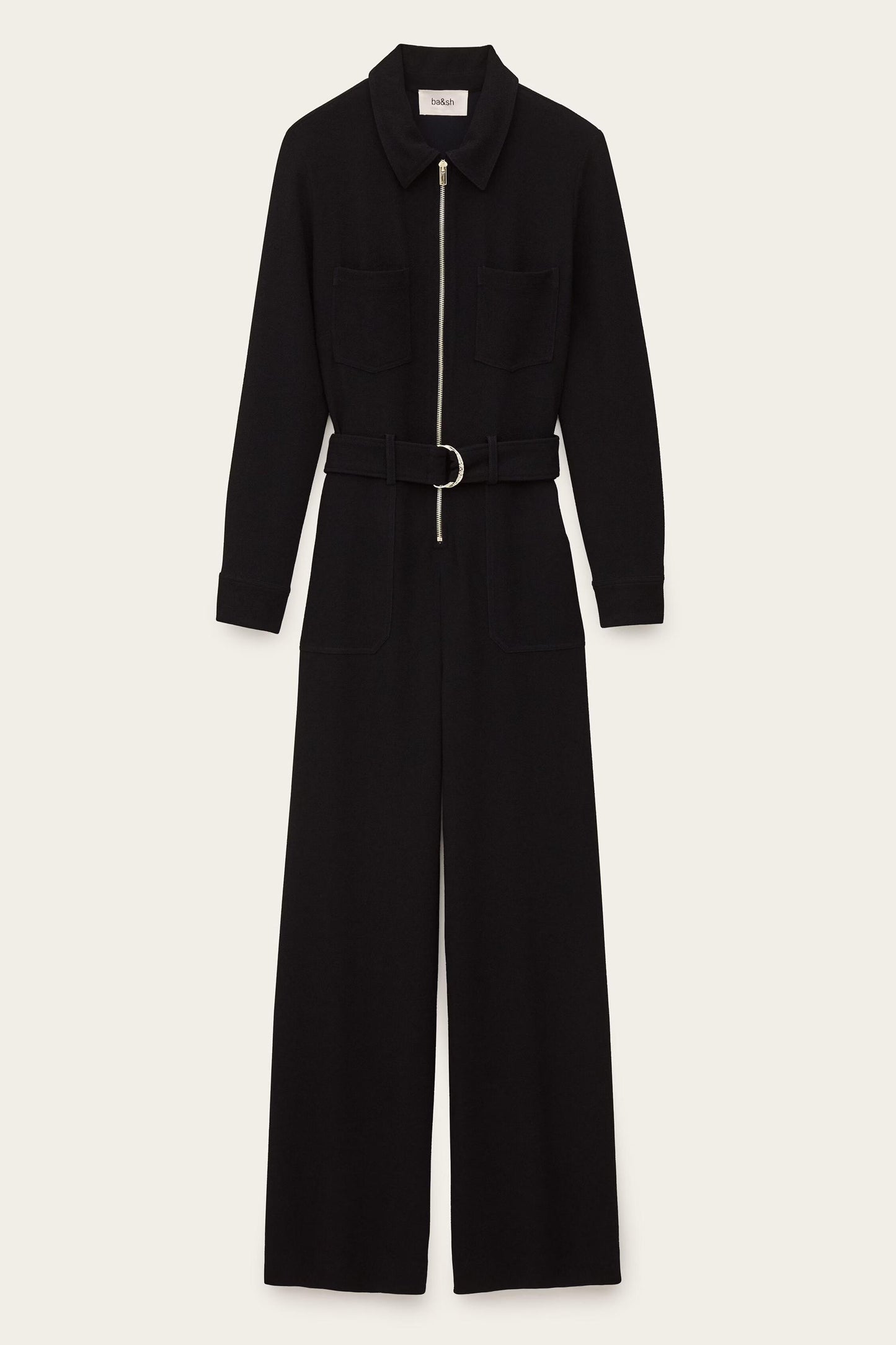 ba&sh Long-Sleeve Jumpsuit Fleur Blue