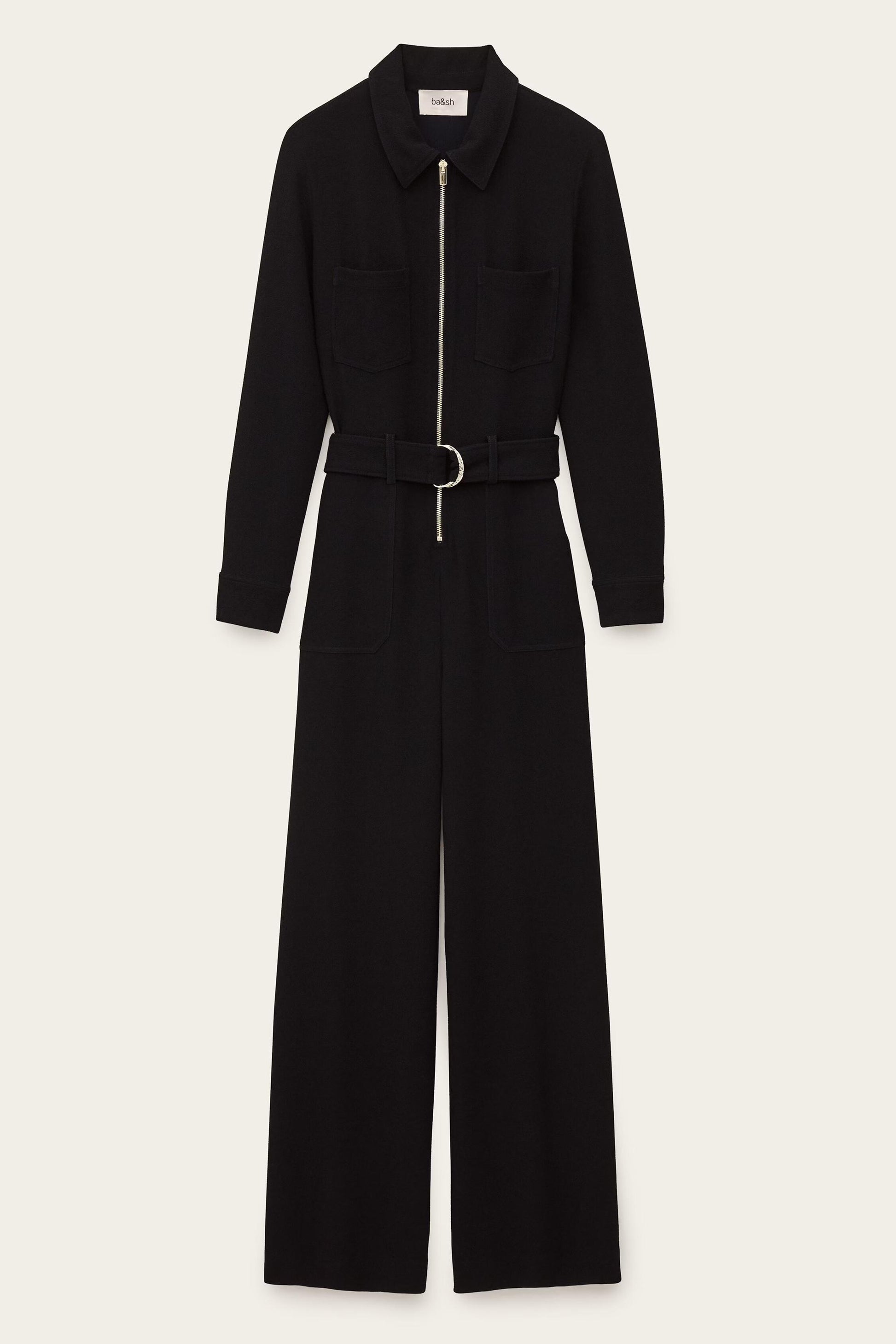 ba&sh Long-Sleeve Jumpsuit Fleur Blue