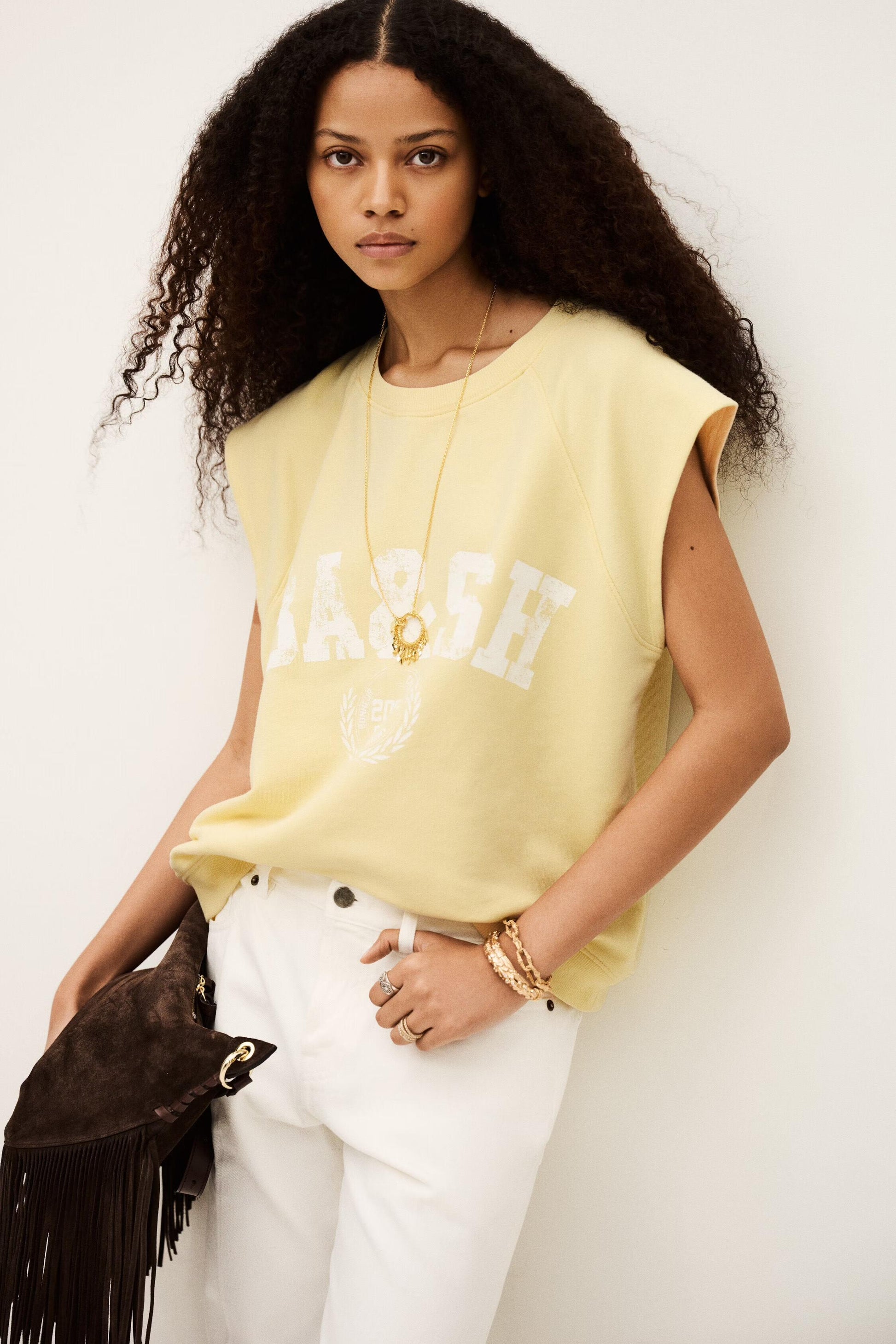 ba&sh Sleeveless Sweatshirt Beata Yellow