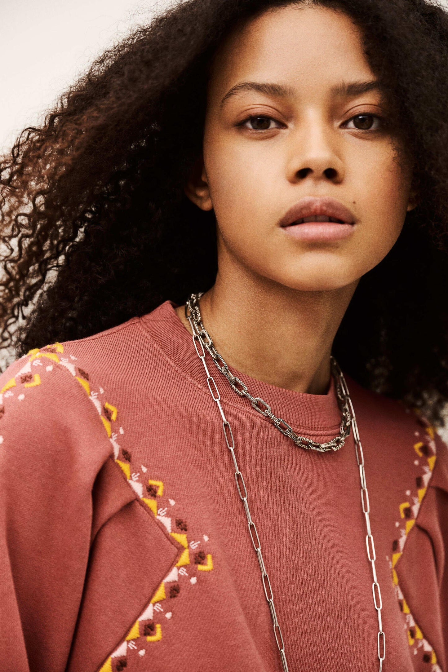 ba&sh Embroidered Sweatshirt Mesta Pink