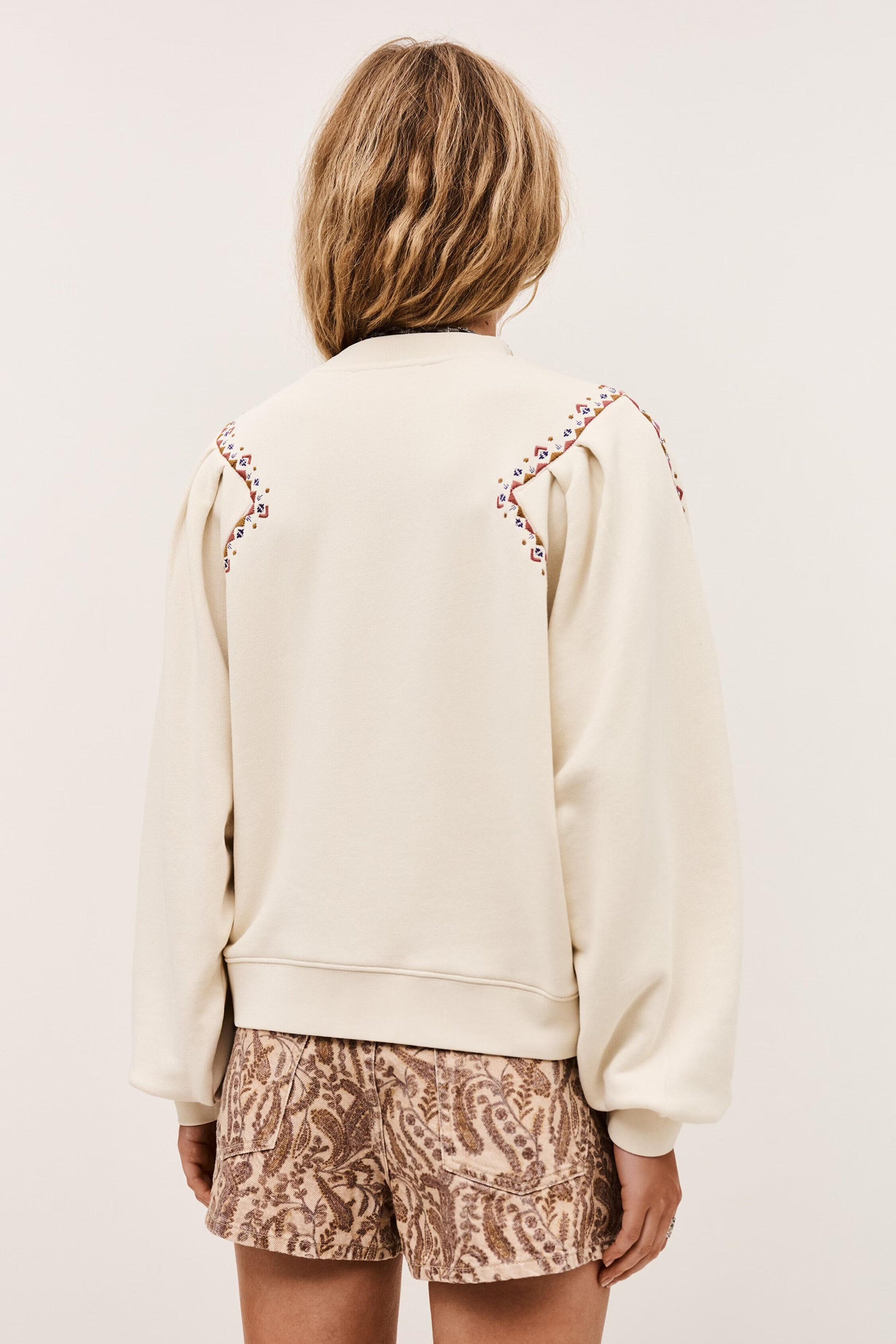 ba&sh Embroidered Sweatshirt Mesta Off-White