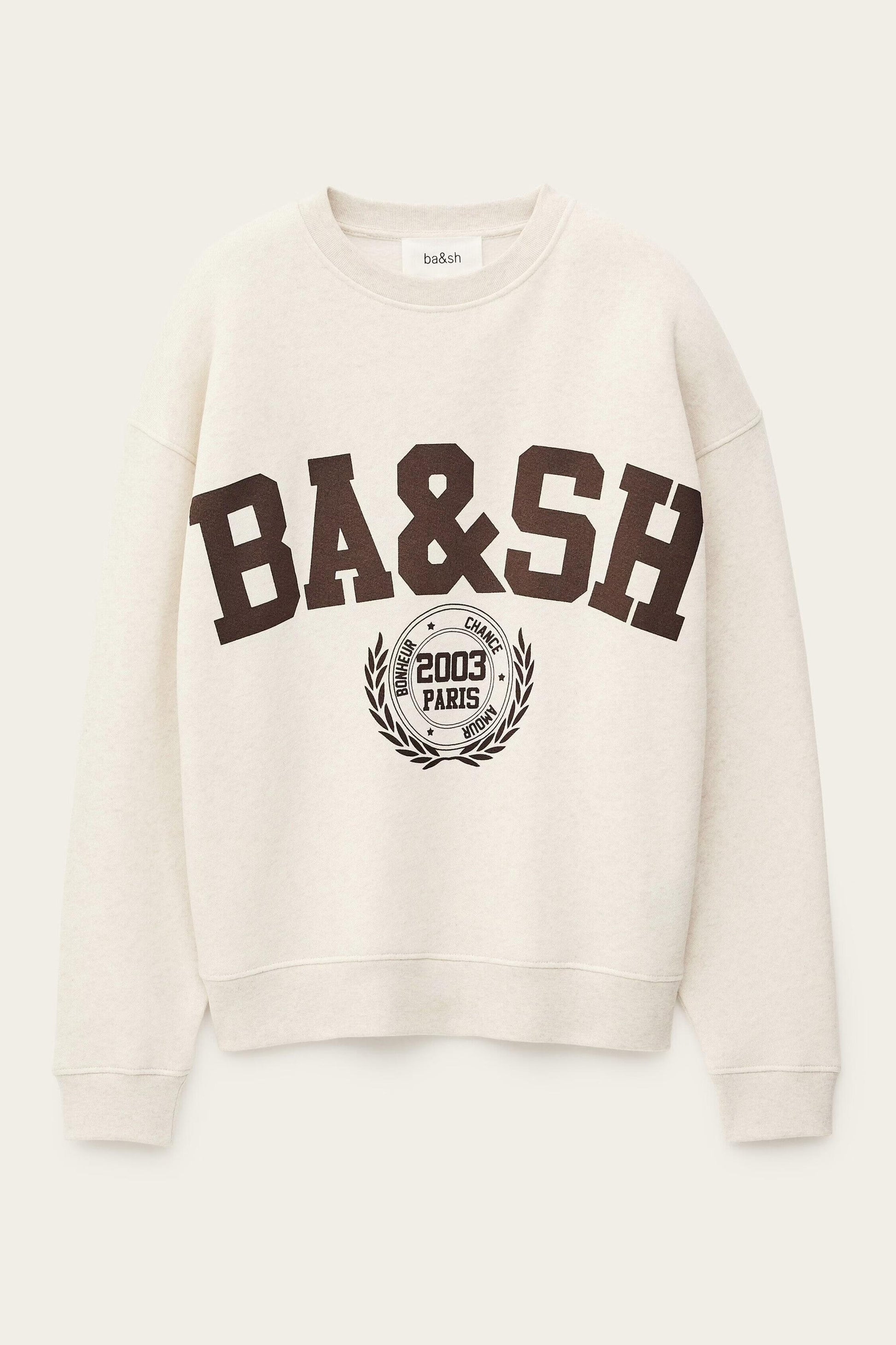 ba&sh Long-Sleeve Sweatshirt Fenja Beige