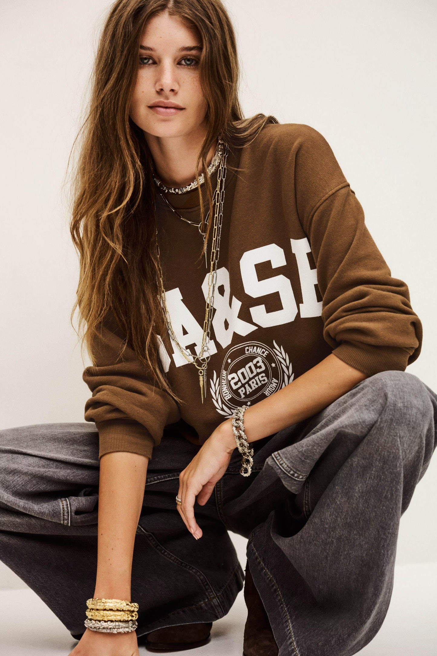 ba&sh Two-Tone Sweatshirt Benjamin Brown