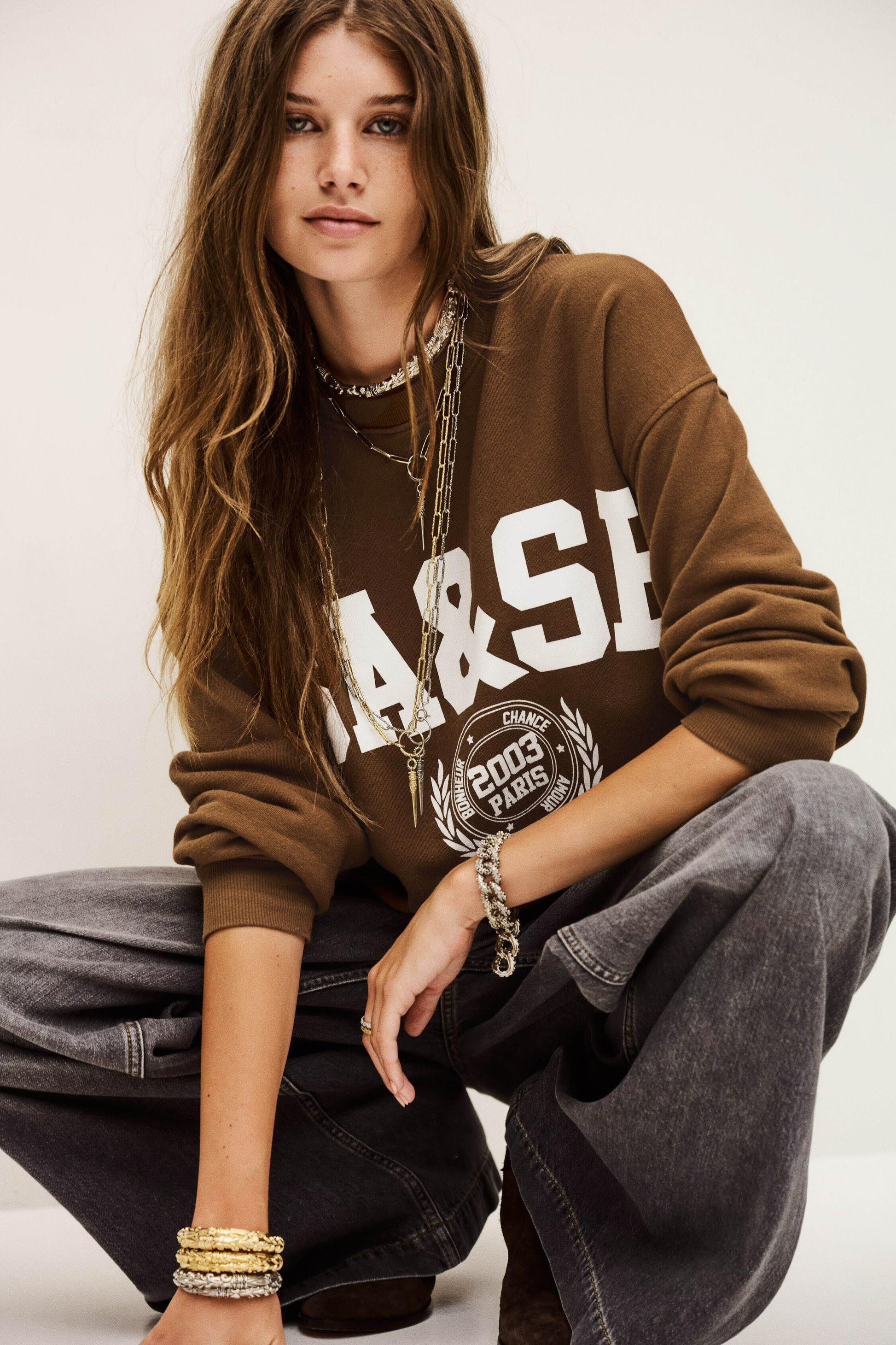 ba&sh Two-Tone Sweatshirt Benjamin Brown