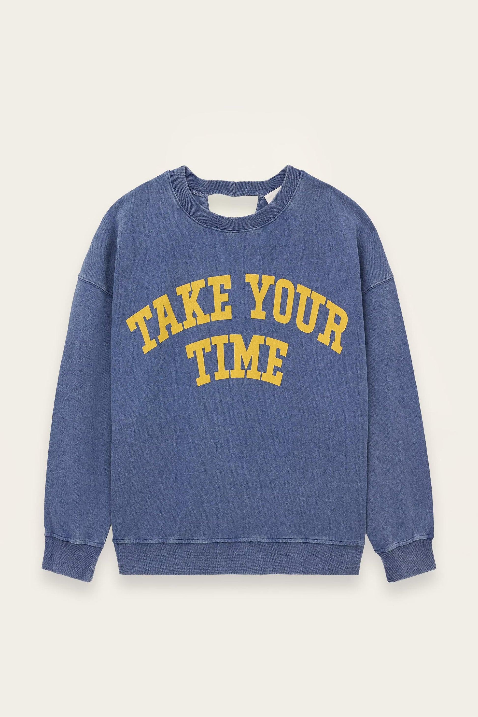 ba&sh Oversize Cotton Sweatshirt Keyra Blue
