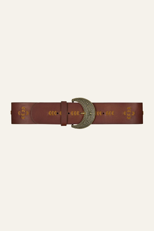 ba&sh Braided Leather Belt Banha Brown