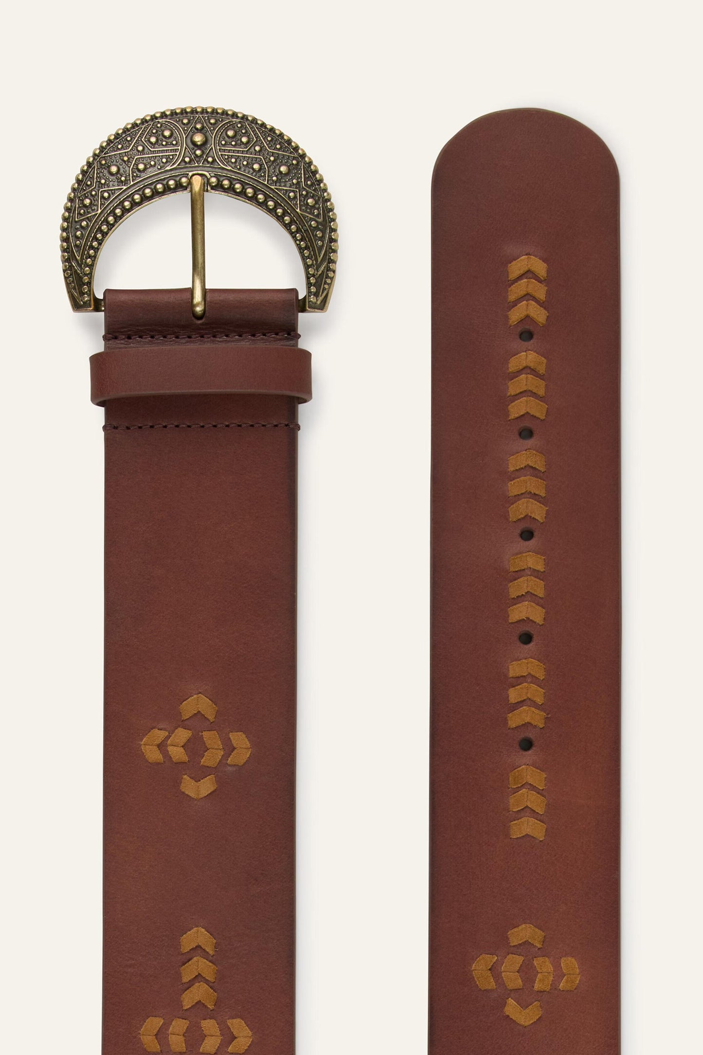 ba&sh Braided Leather Belt Banha Brown