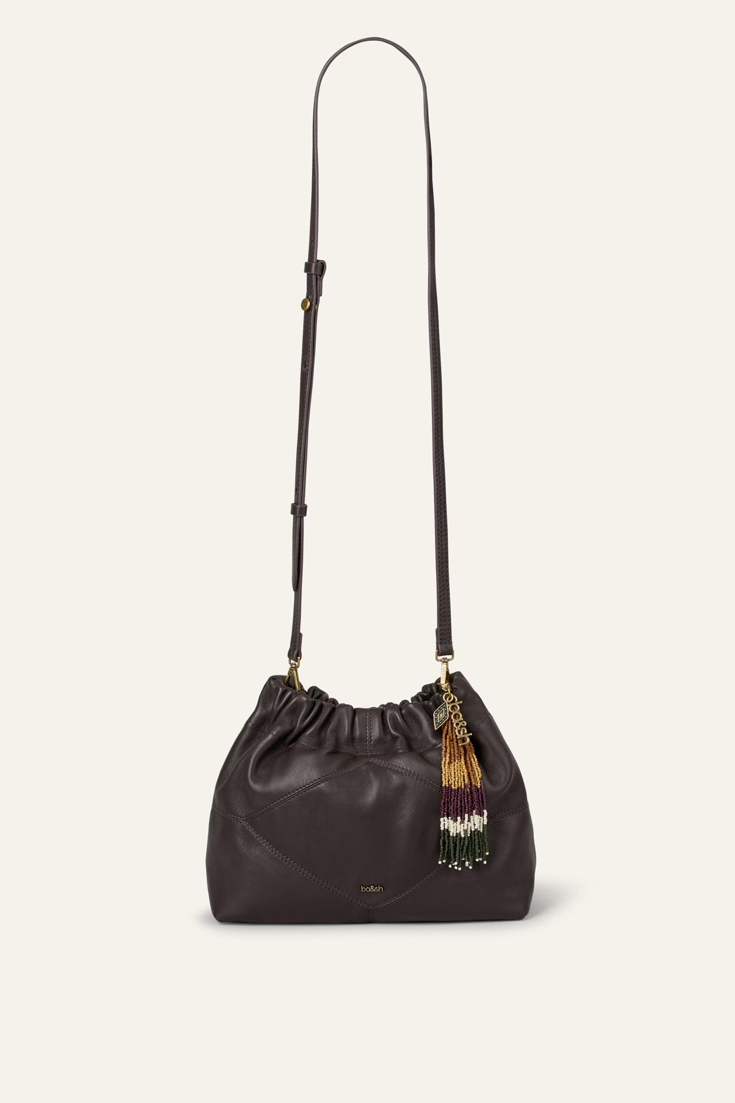 ba&sh Mini Beaded Tote Bag June Brown
