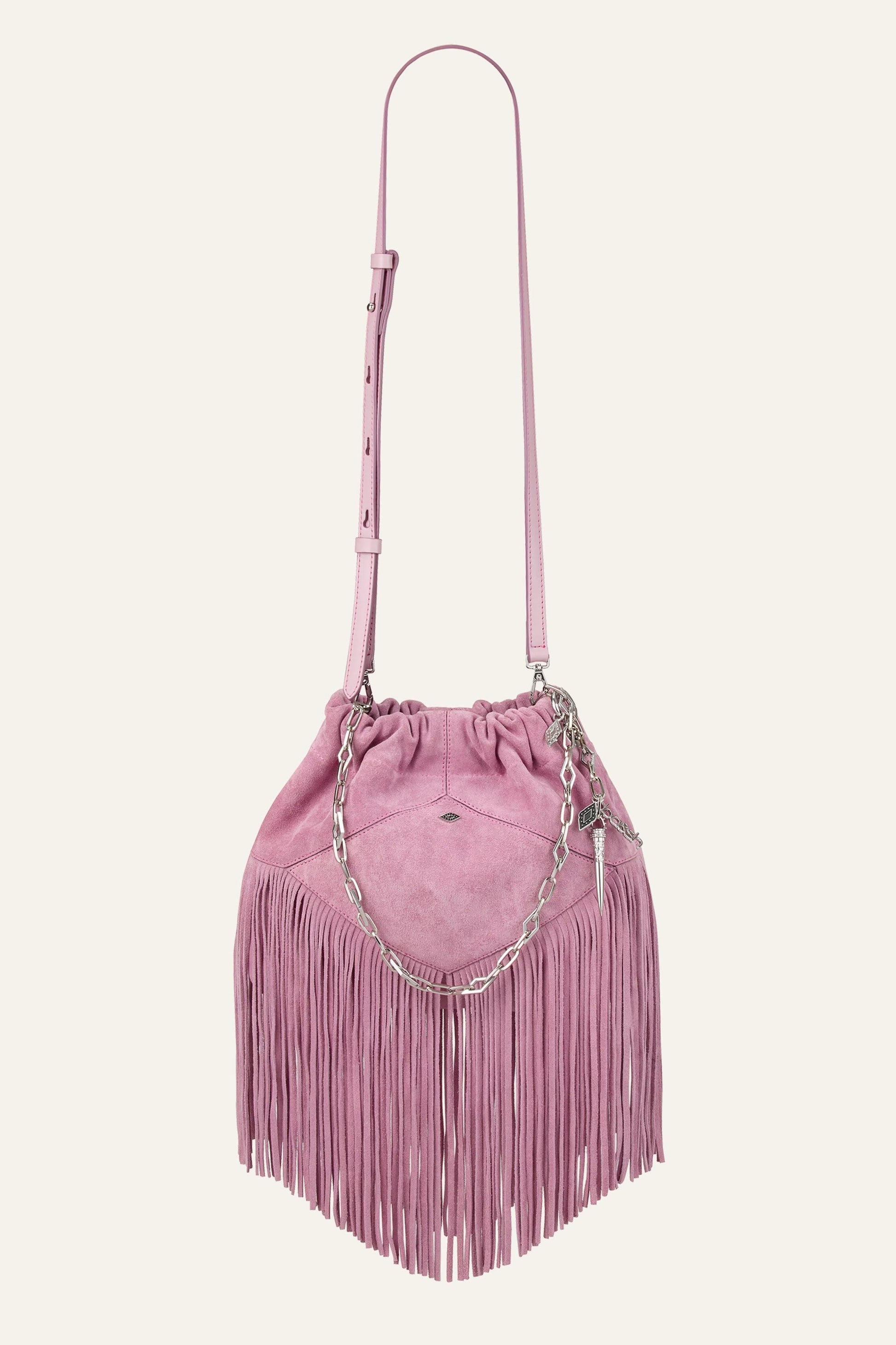 ba&sh Mini Suede Bag June Pink