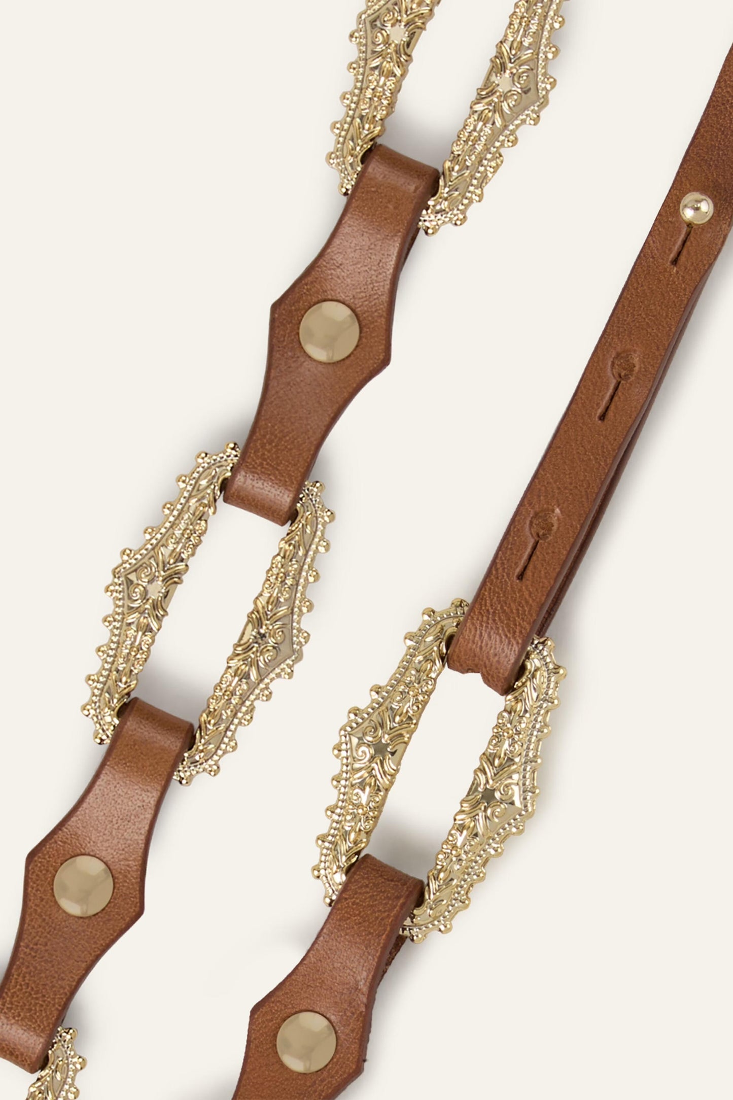 ba&sh Leather Statement Belt Baptiste Brown