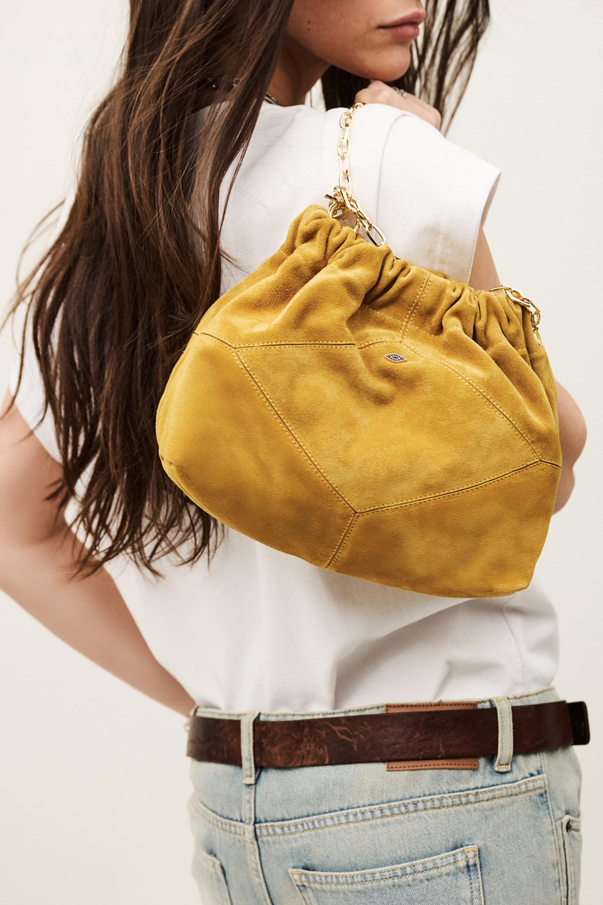 ba&sh Mini Suede Tote Bag June Red