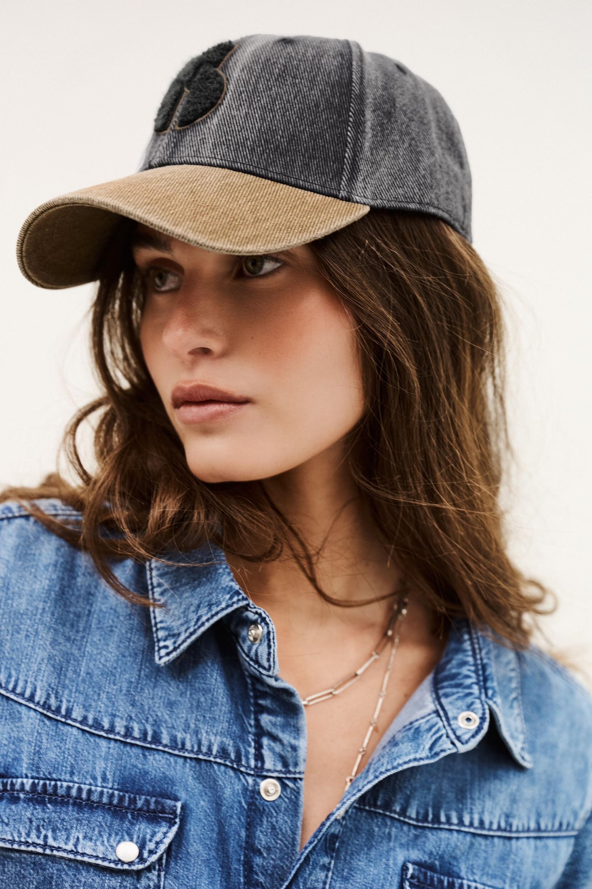 ba&sh Cotton Baseball Cap Henri Gray
