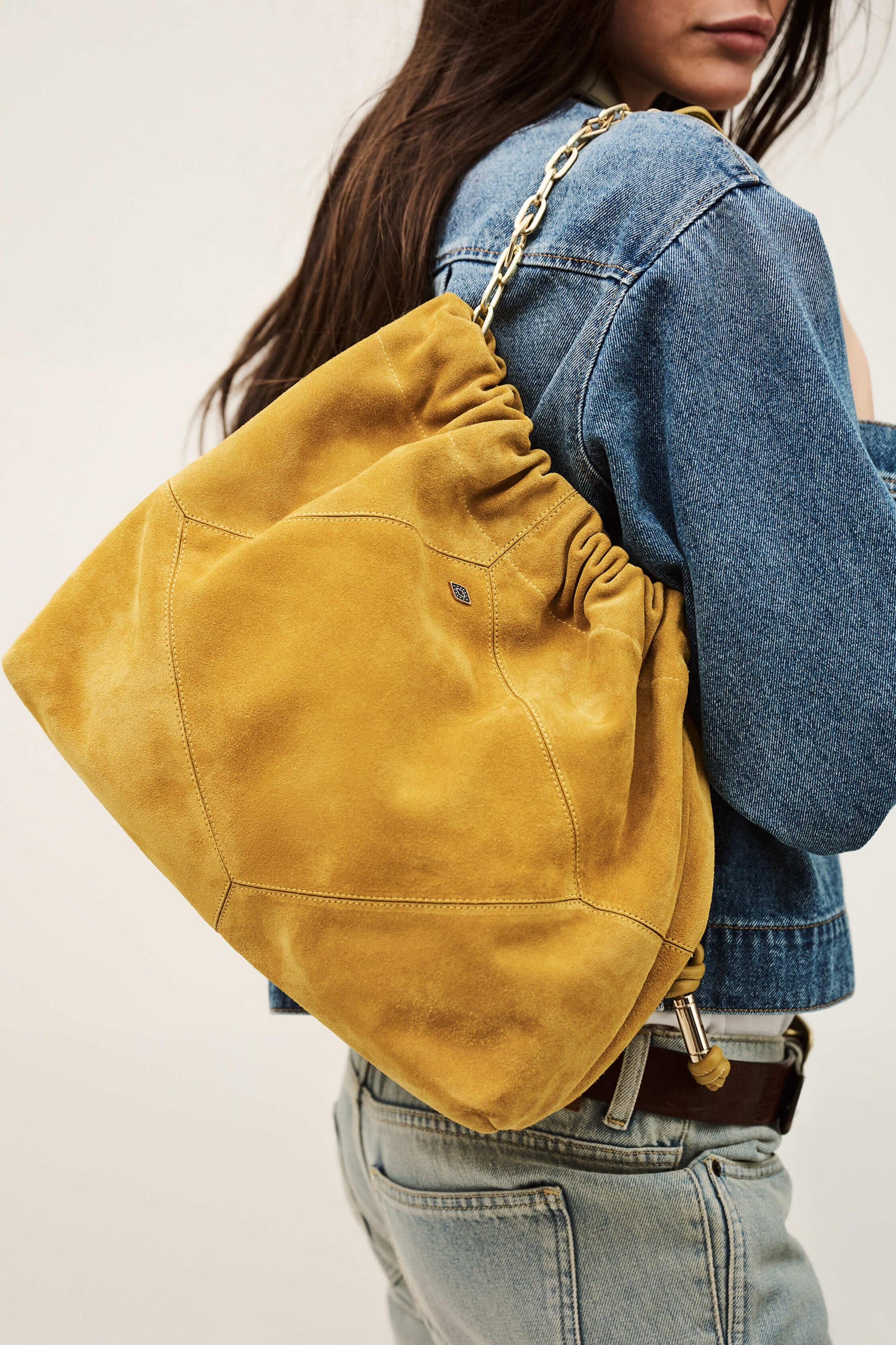 ba&sh Suede Tote Bag June Red