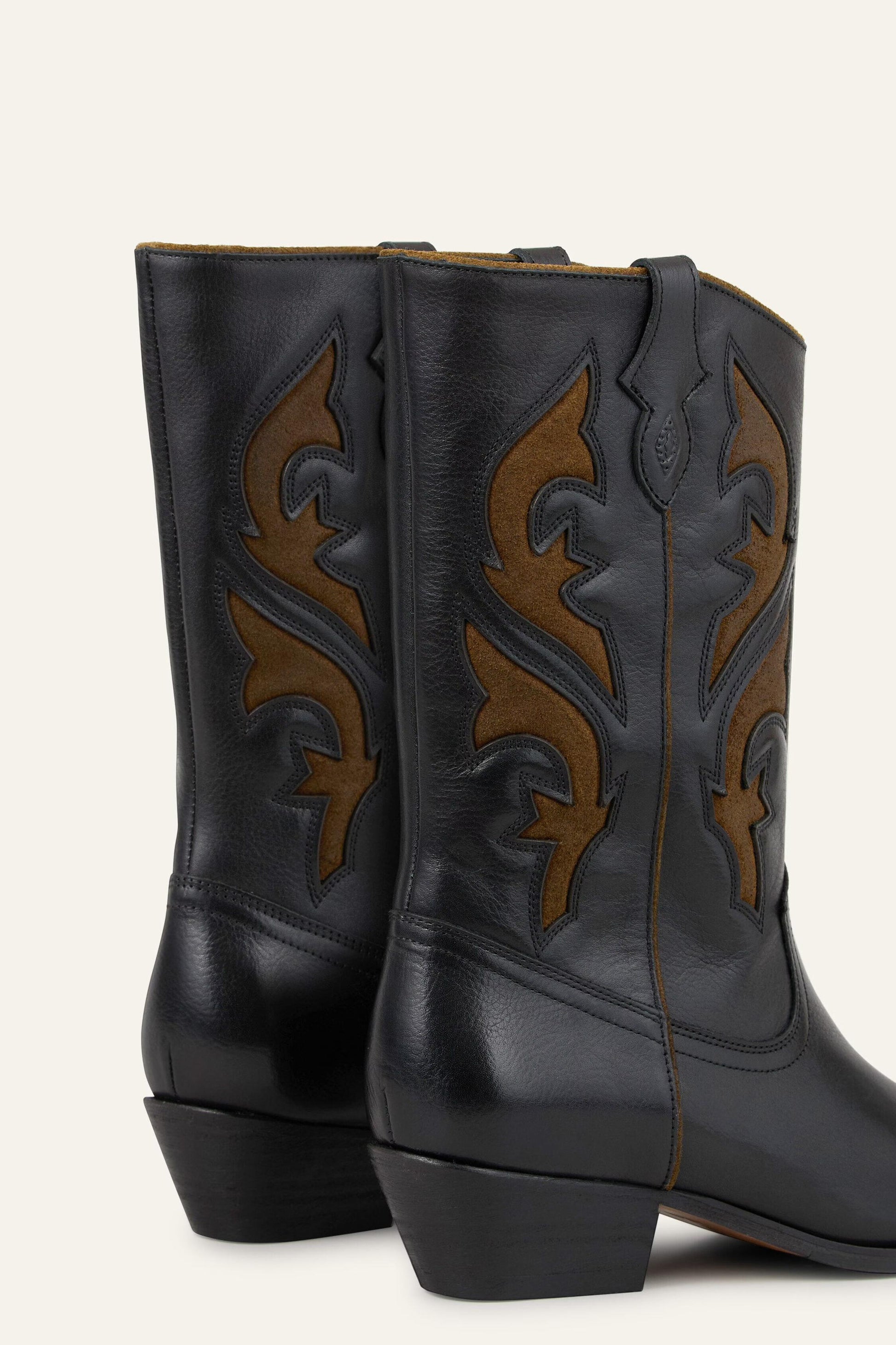 ba&sh Leather Cowboy-Style Boots Curtis Black