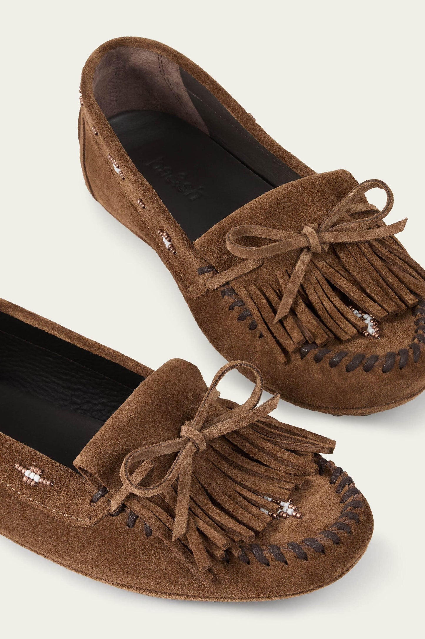 ba&sh Suede Moccasins Corto Brown