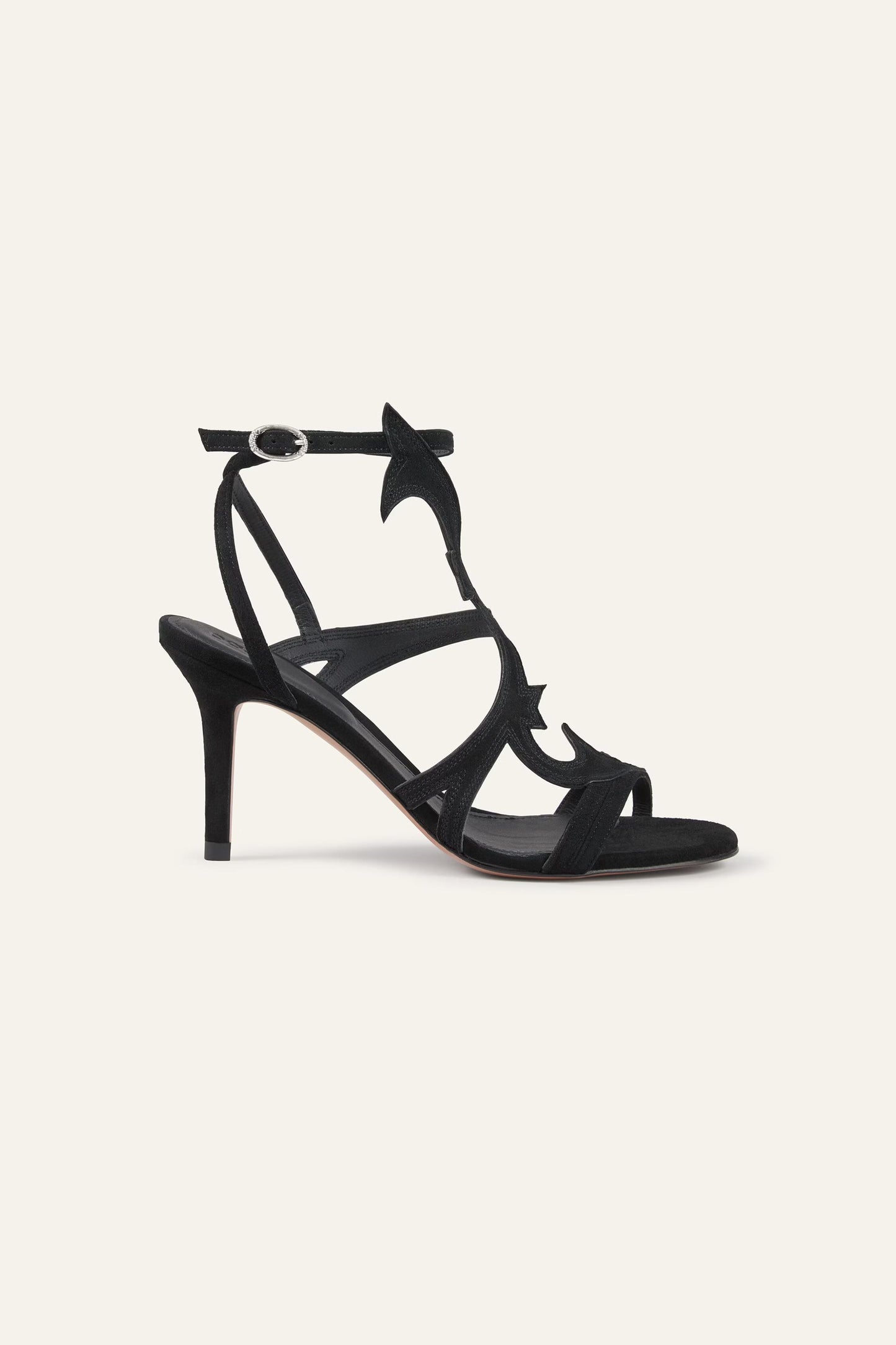 ba&sh Suede Heeled Sandals Cate Black