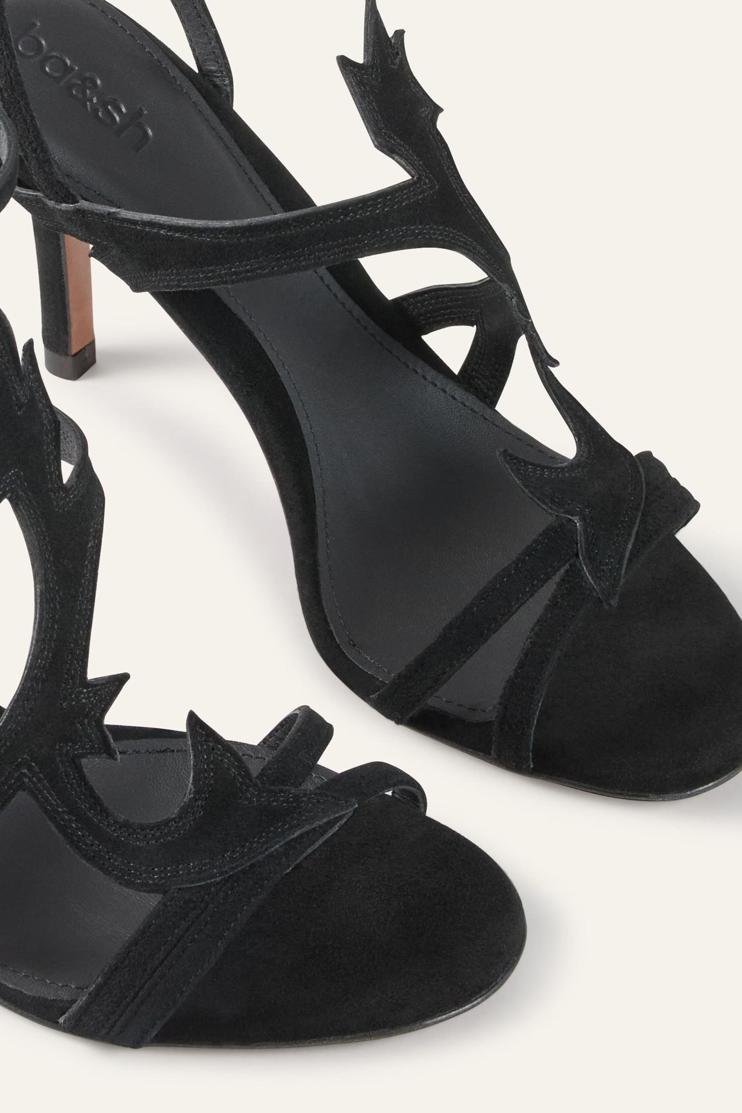 ba&sh Suede Heeled Sandals Cate Black