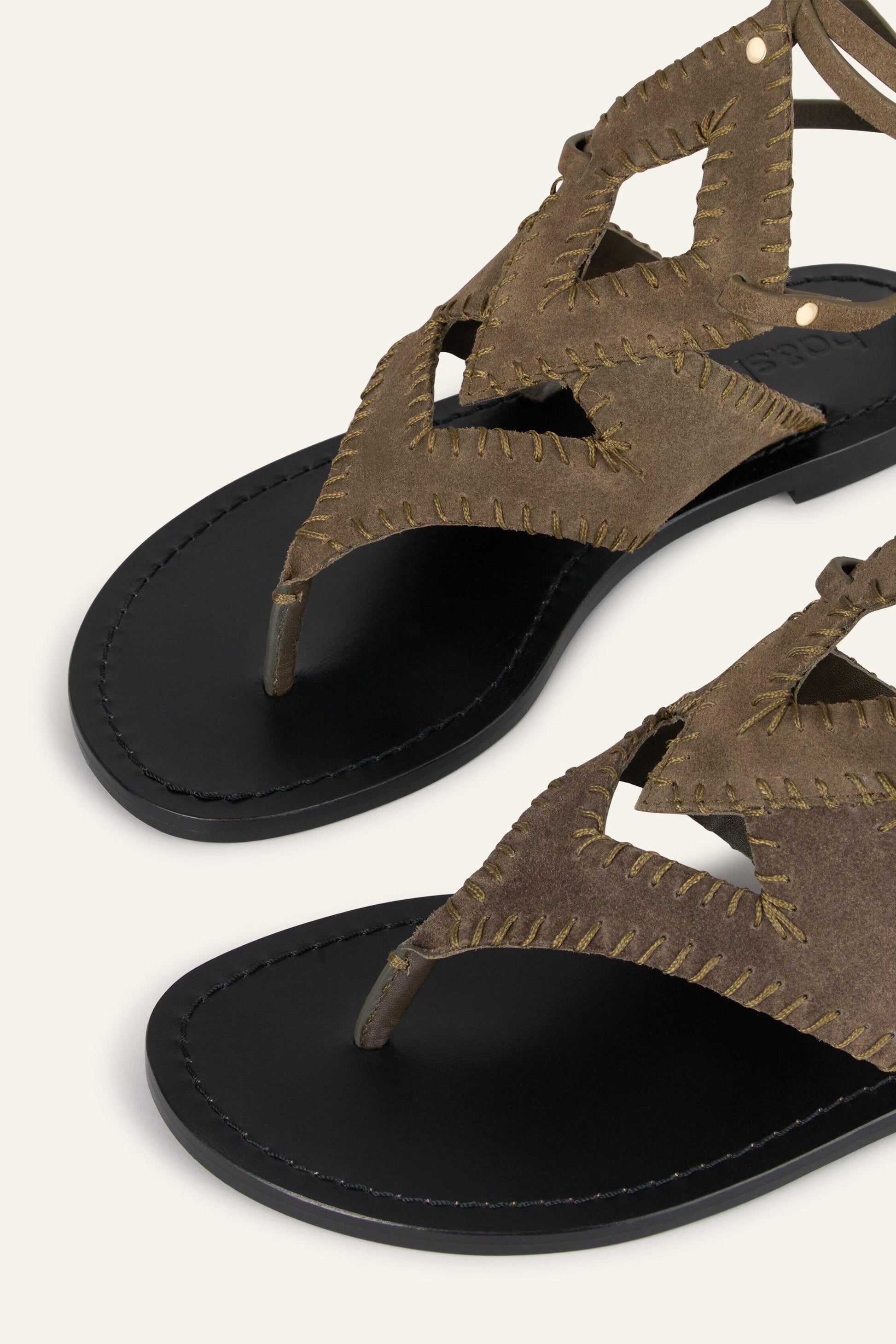 ba&sh Flat Suede Sandals Capri Green