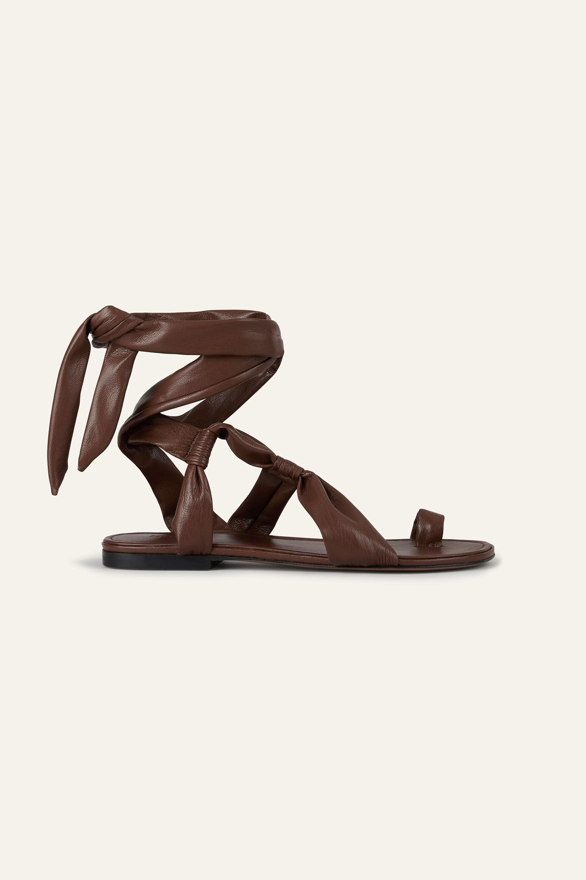 ba&sh Flat Knotted Sandals Covilla Brown