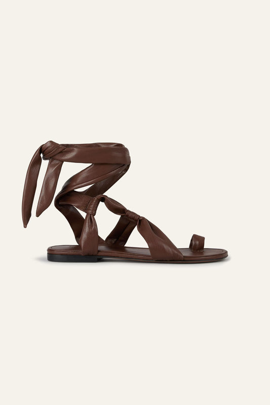 ba&sh Flat Knotted Sandals Covilla Brown