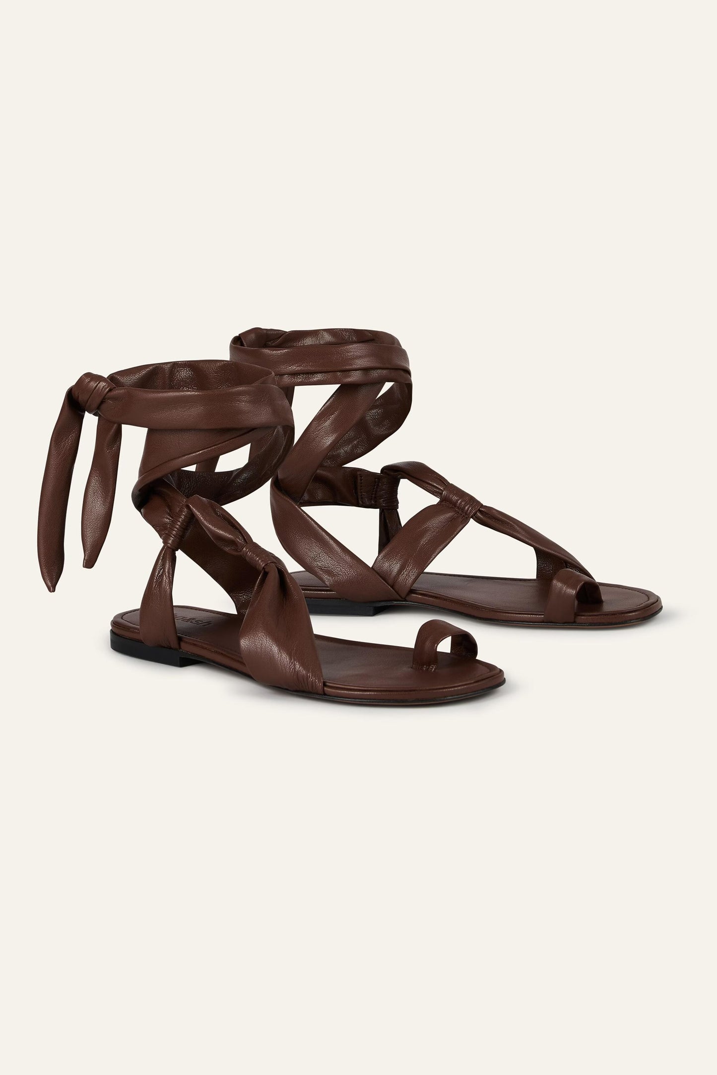 ba&sh Flat Knotted Sandals Covilla Brown