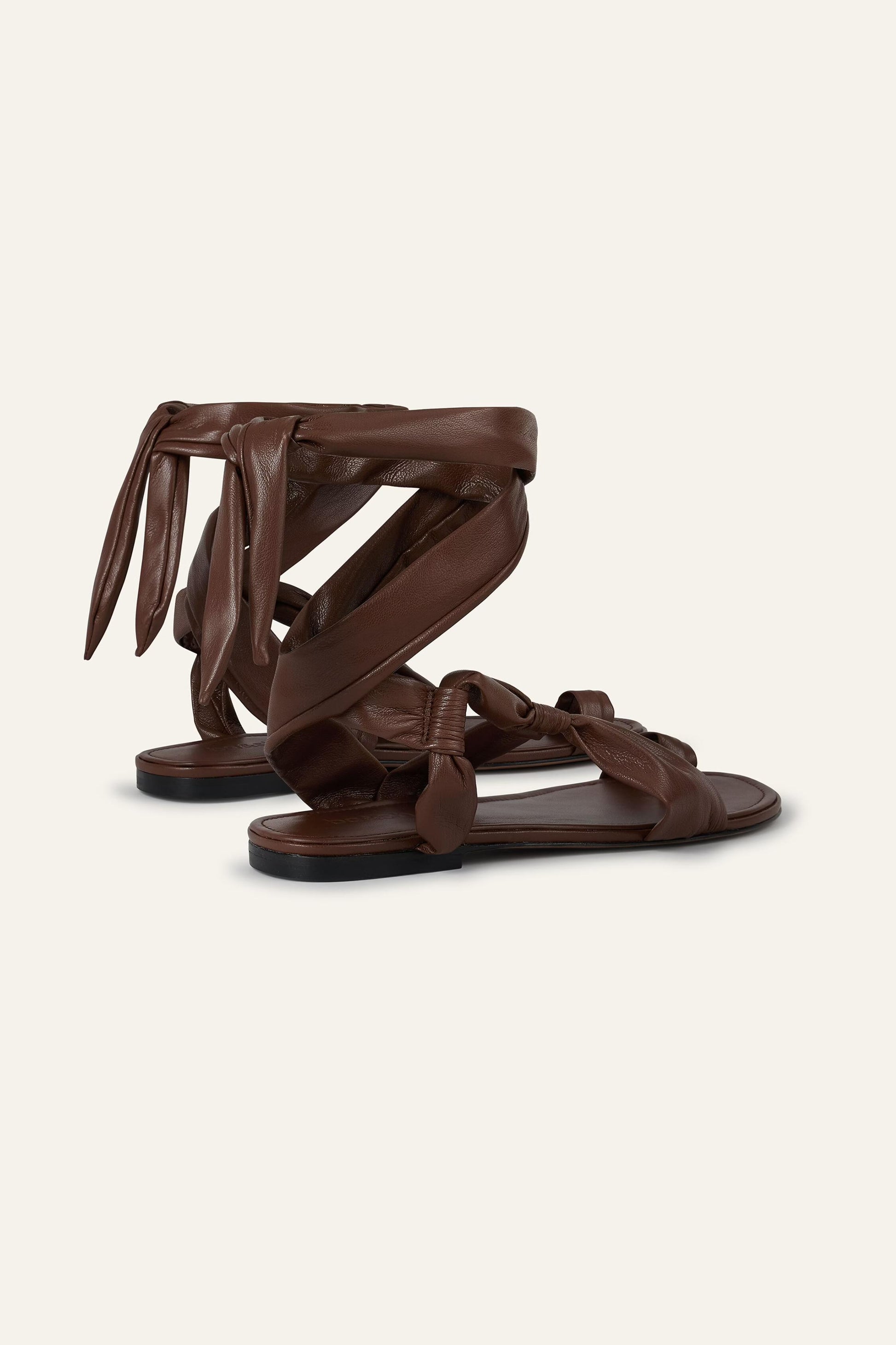 ba&sh Flat Knotted Sandals Covilla Brown