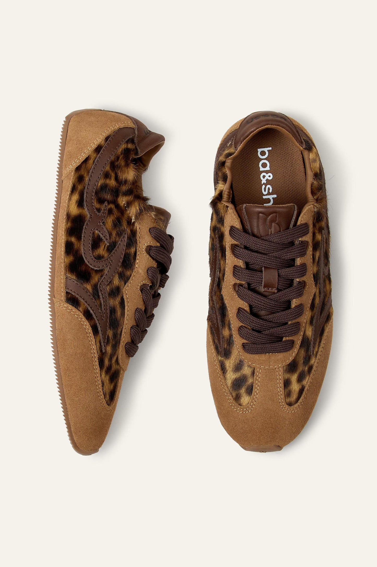 ba&sh Soft Leather Trainers Celleste Printed