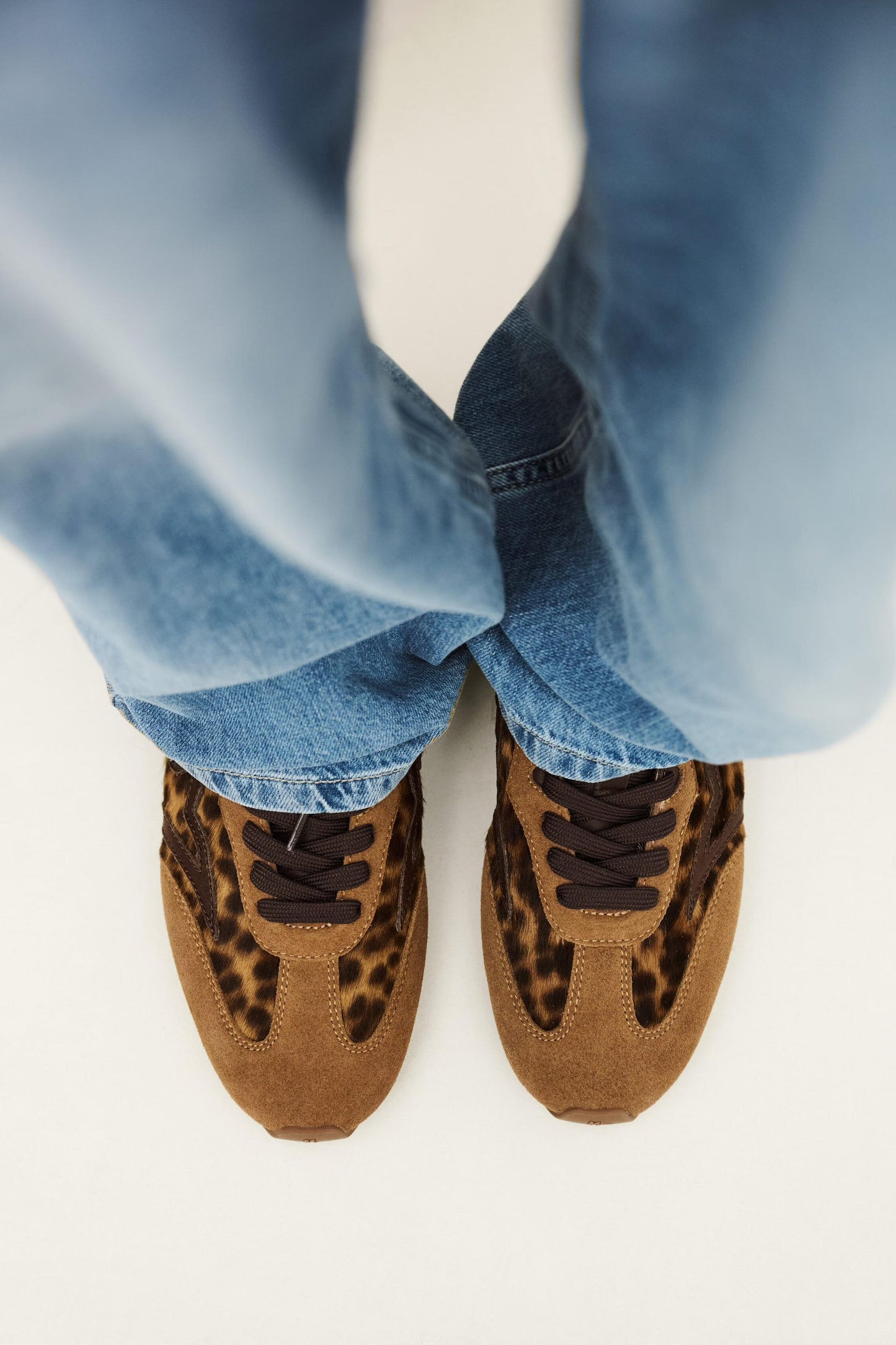 ba&sh Soft Leather Trainers Celleste Printed