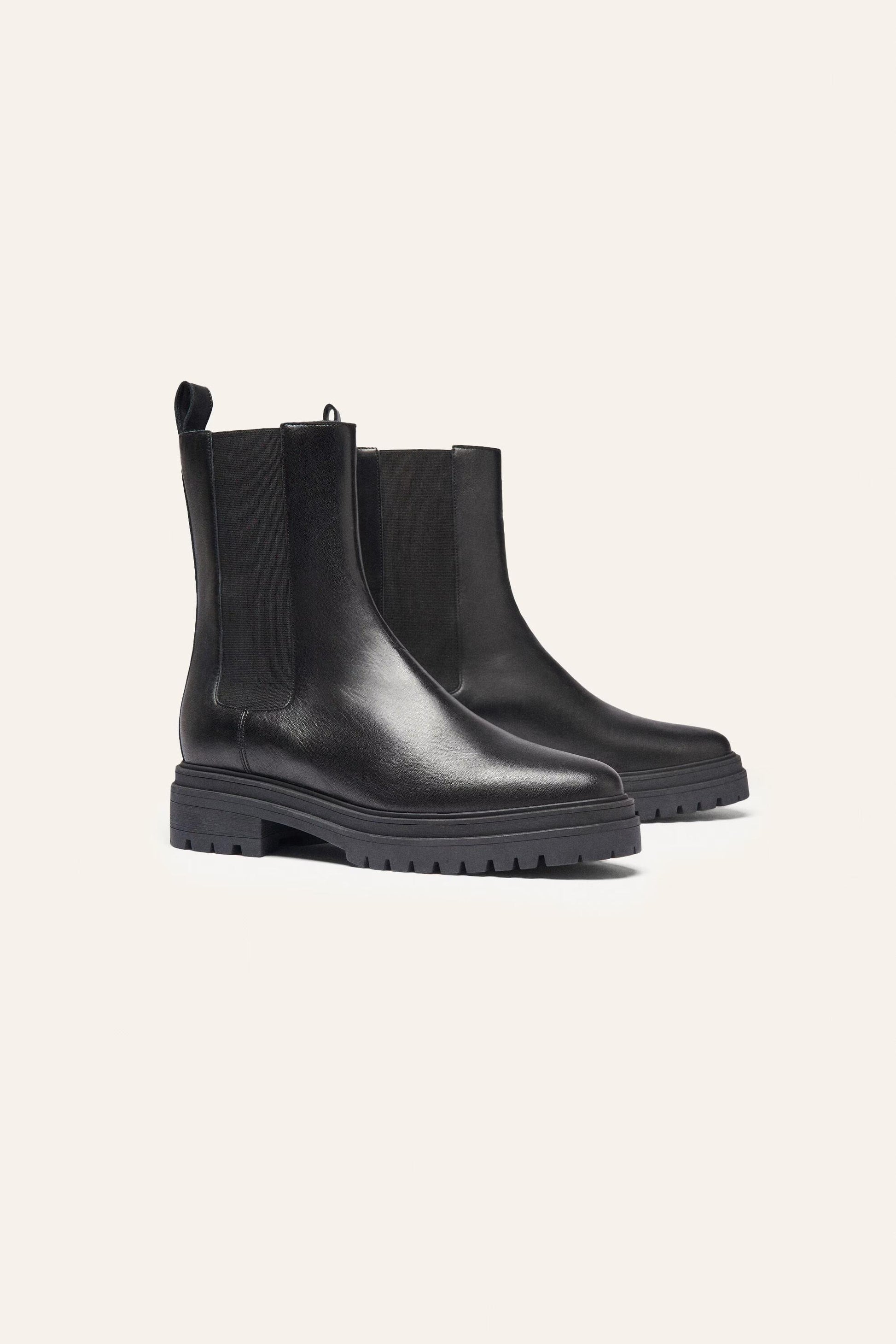 ba&sh Leather Chelsea Boots Coda Black