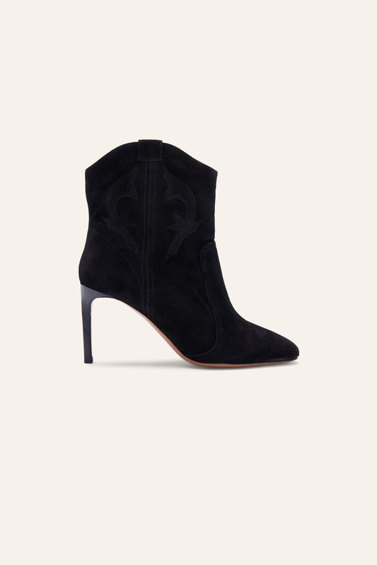 ba&sh Suede High Heel Ankle Boots Caitlin Black