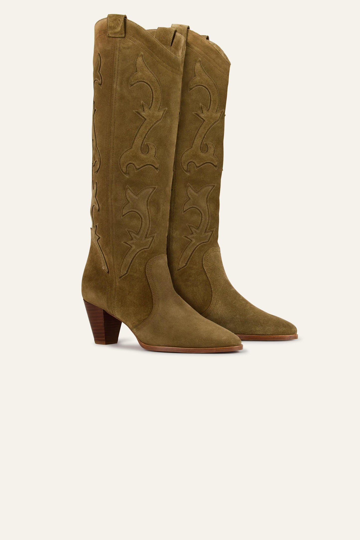 ba&sh Western Style Boots Casey Green