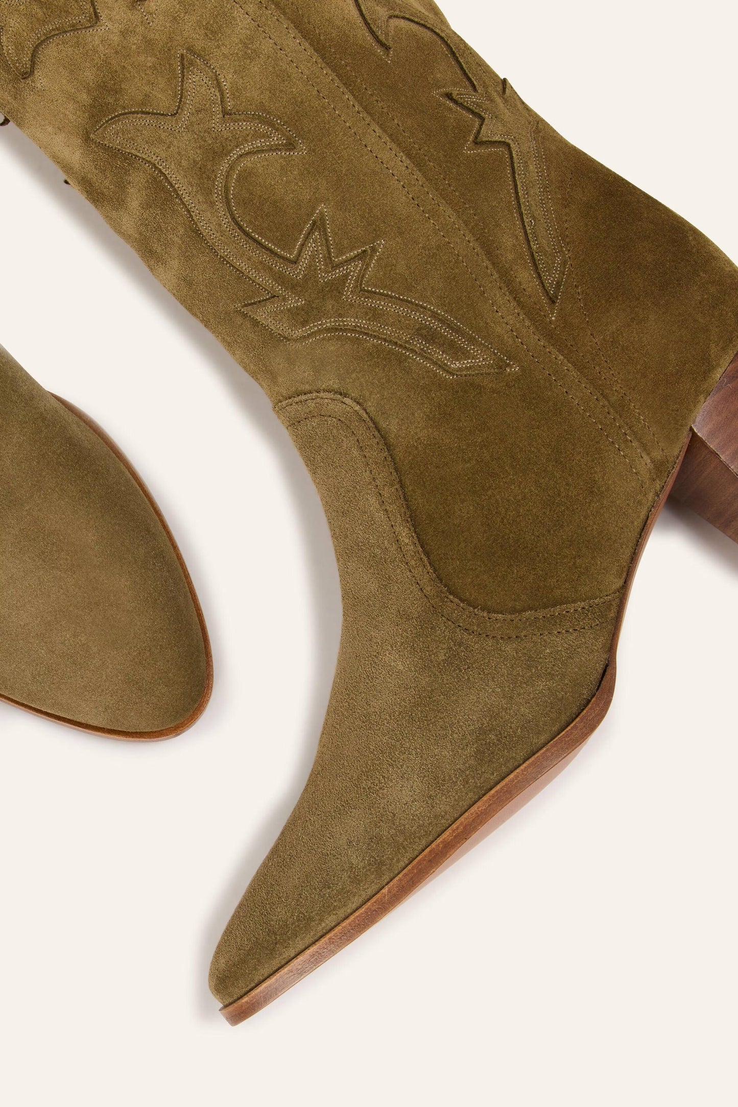 ba&sh Western Style Boots Casey Green