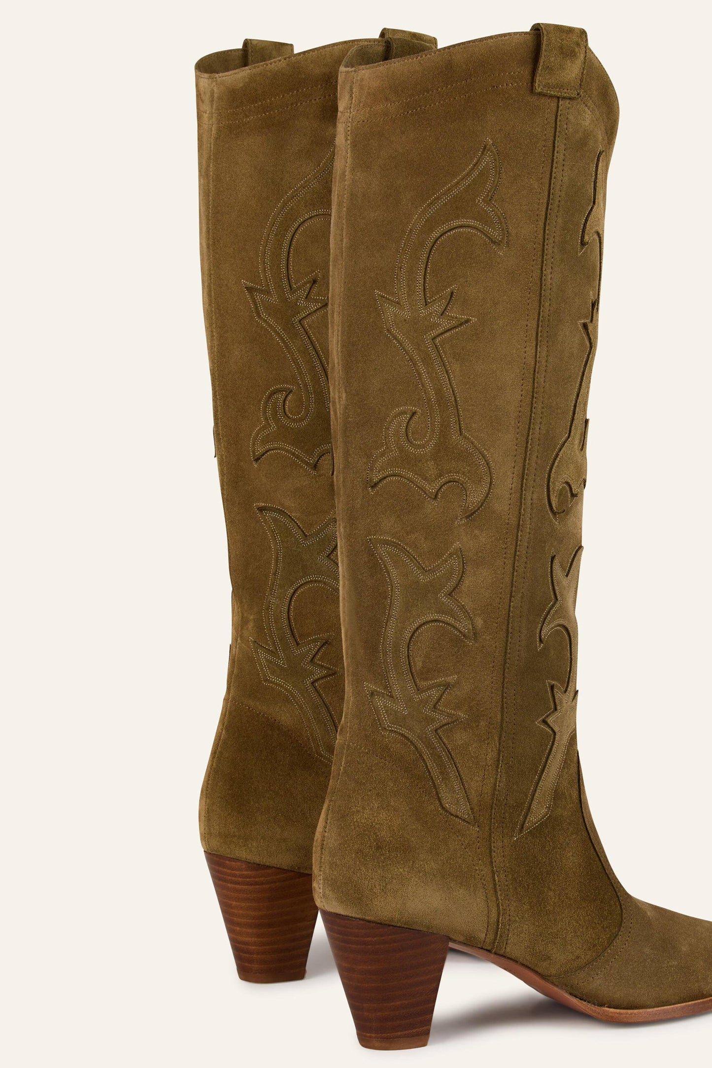ba&sh Western Style Boots Casey Green
