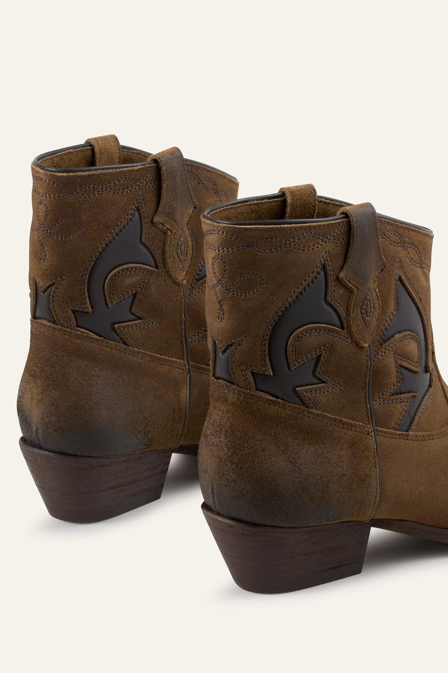 ba&sh Suede Cowboy Ankle Boots Curtis Brown