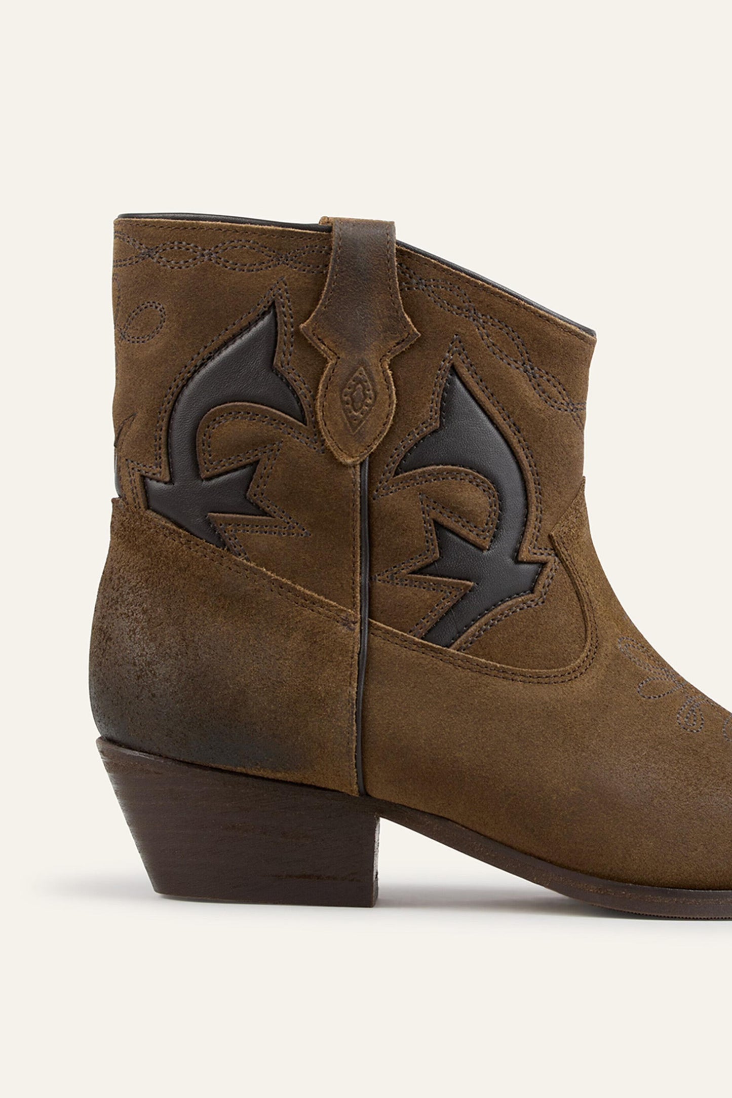 ba&sh Suede Cowboy Ankle Boots Curtis Brown
