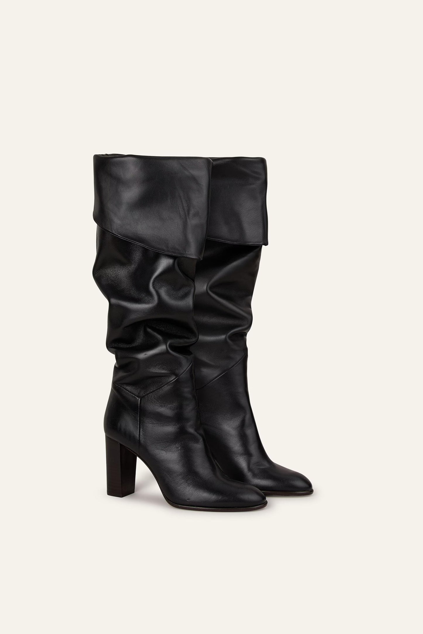 ba&sh Black Polished Leather Boots Ciry Black