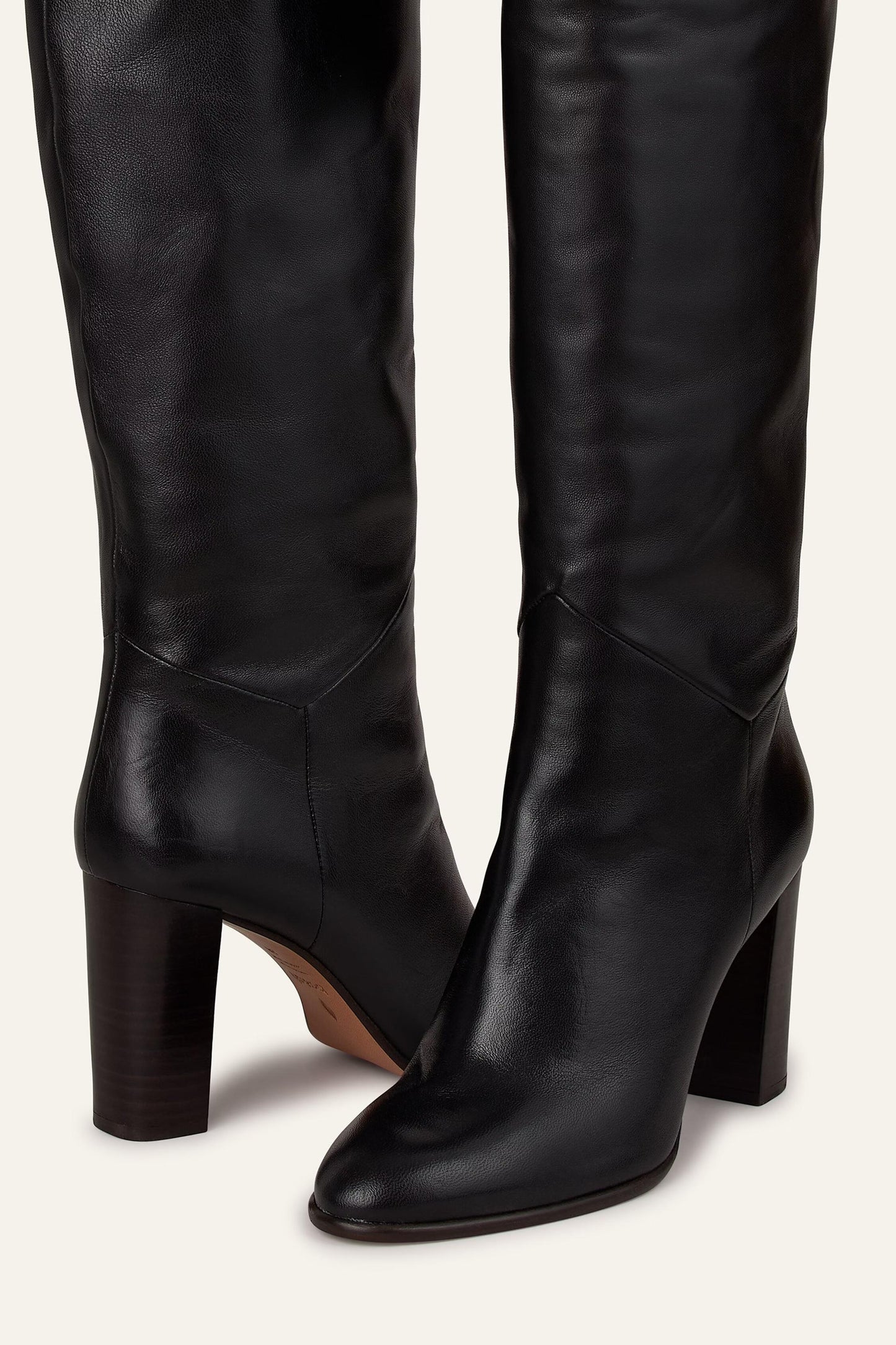 ba&sh Black Polished Leather Boots Ciry Black