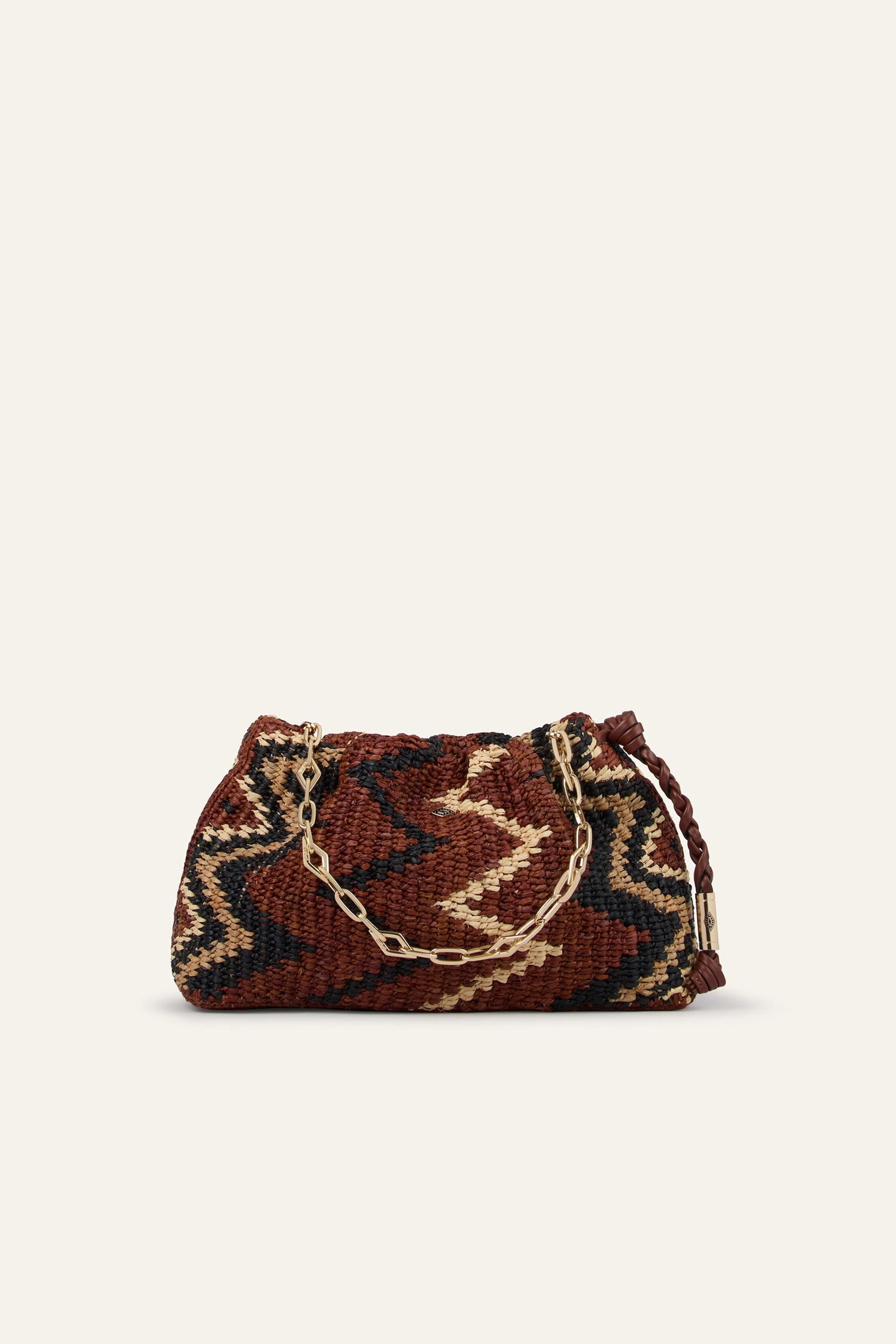 ba&sh Tribal-Inspired Raffia Clutch June Multicolored