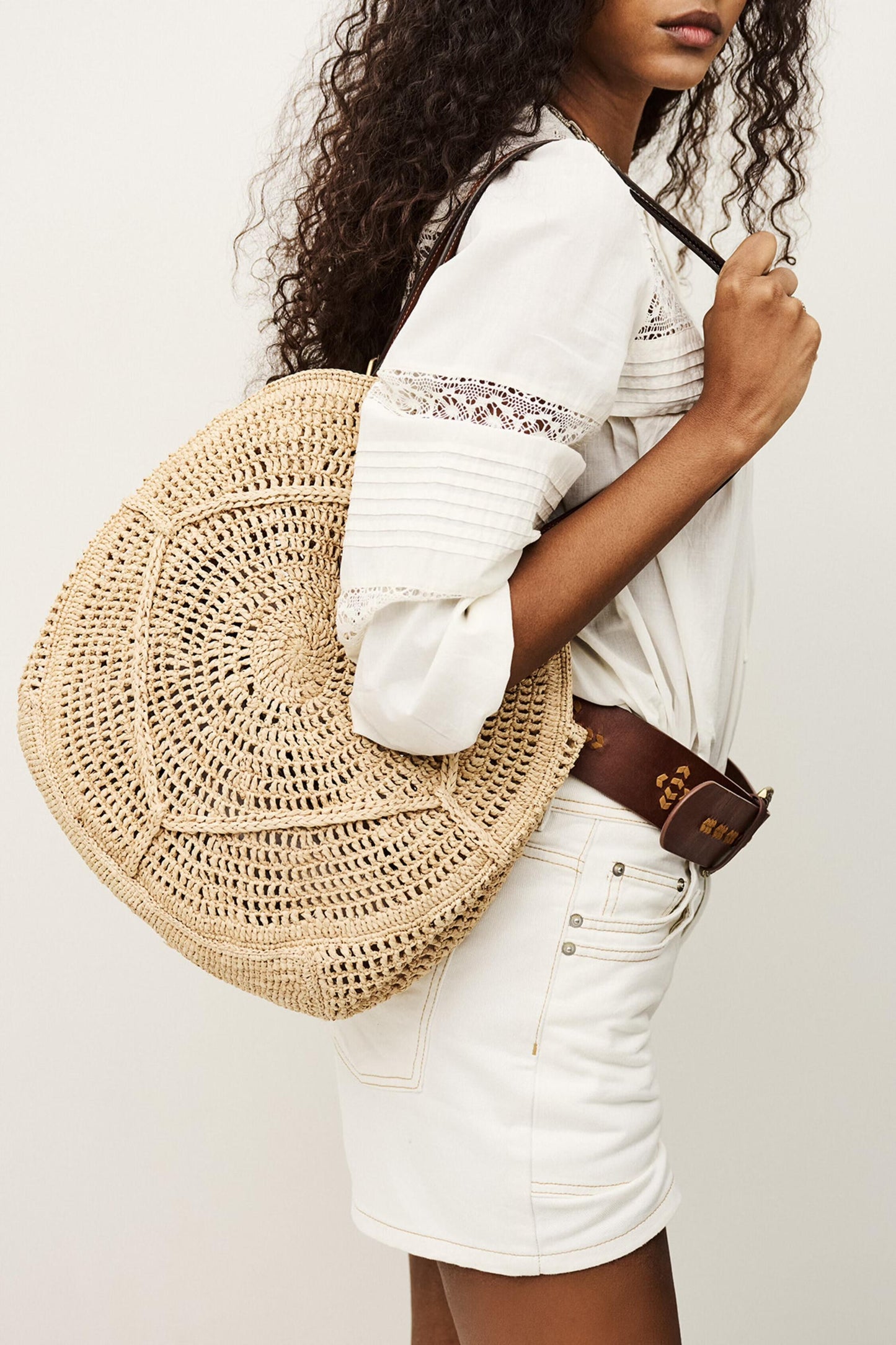 ba&sh Raffia Straw Bag Palma Natural