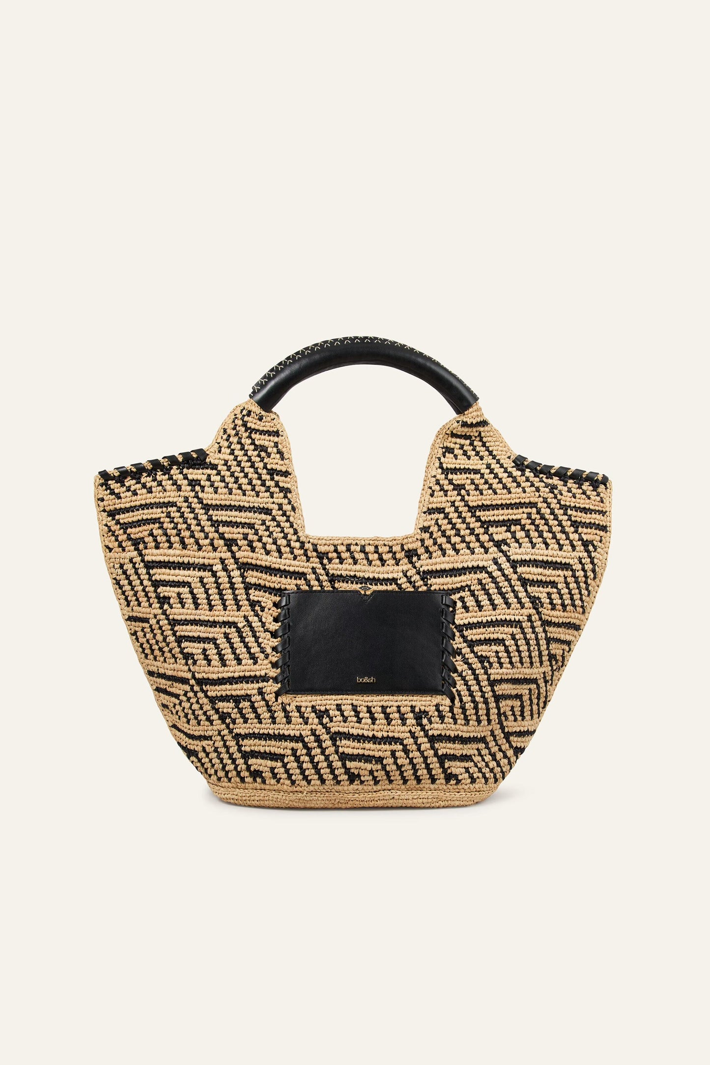 ba&sh Large Raffia Basket Ophelia Black