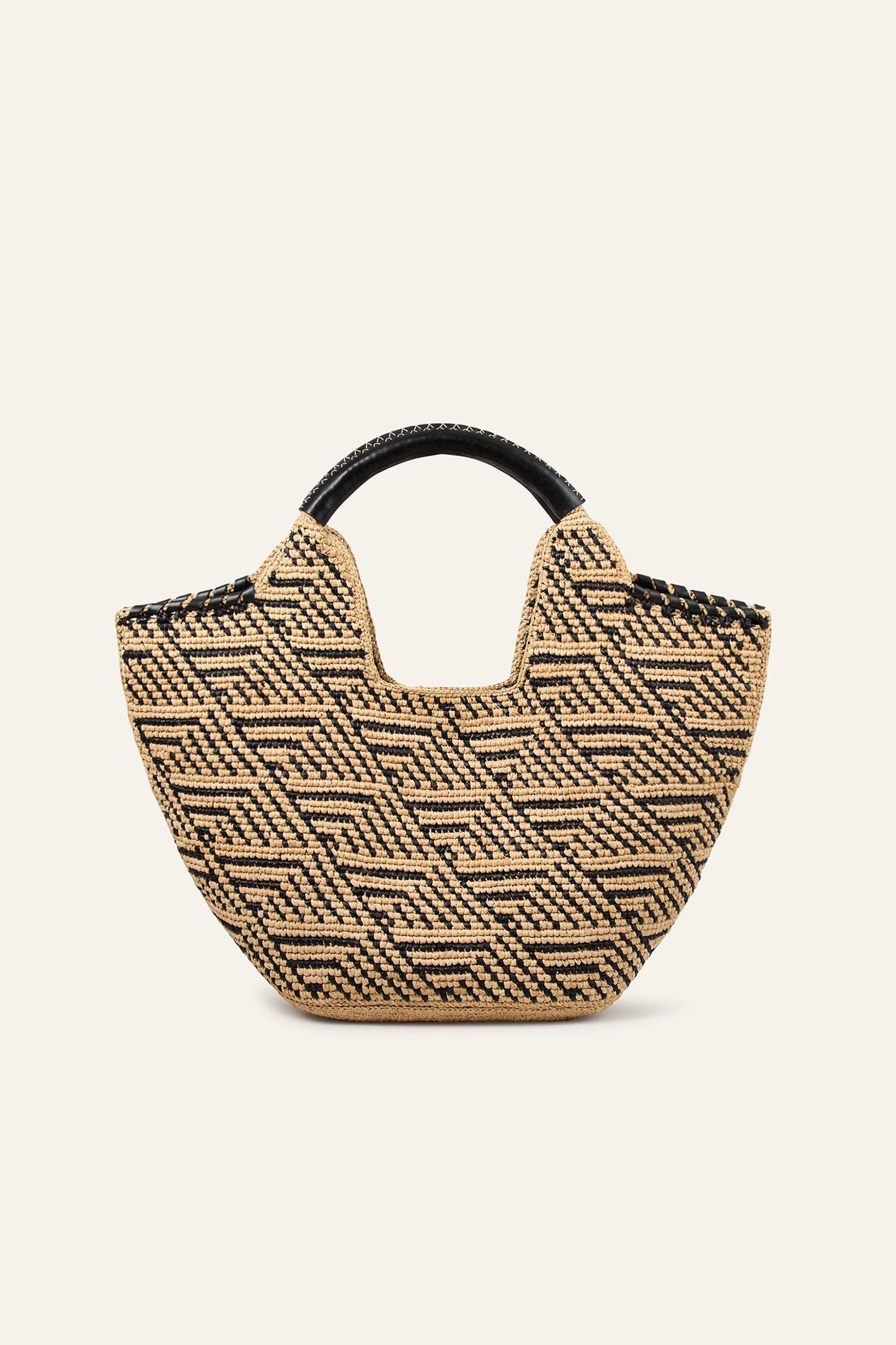ba&sh Large Raffia Basket Ophelia Black