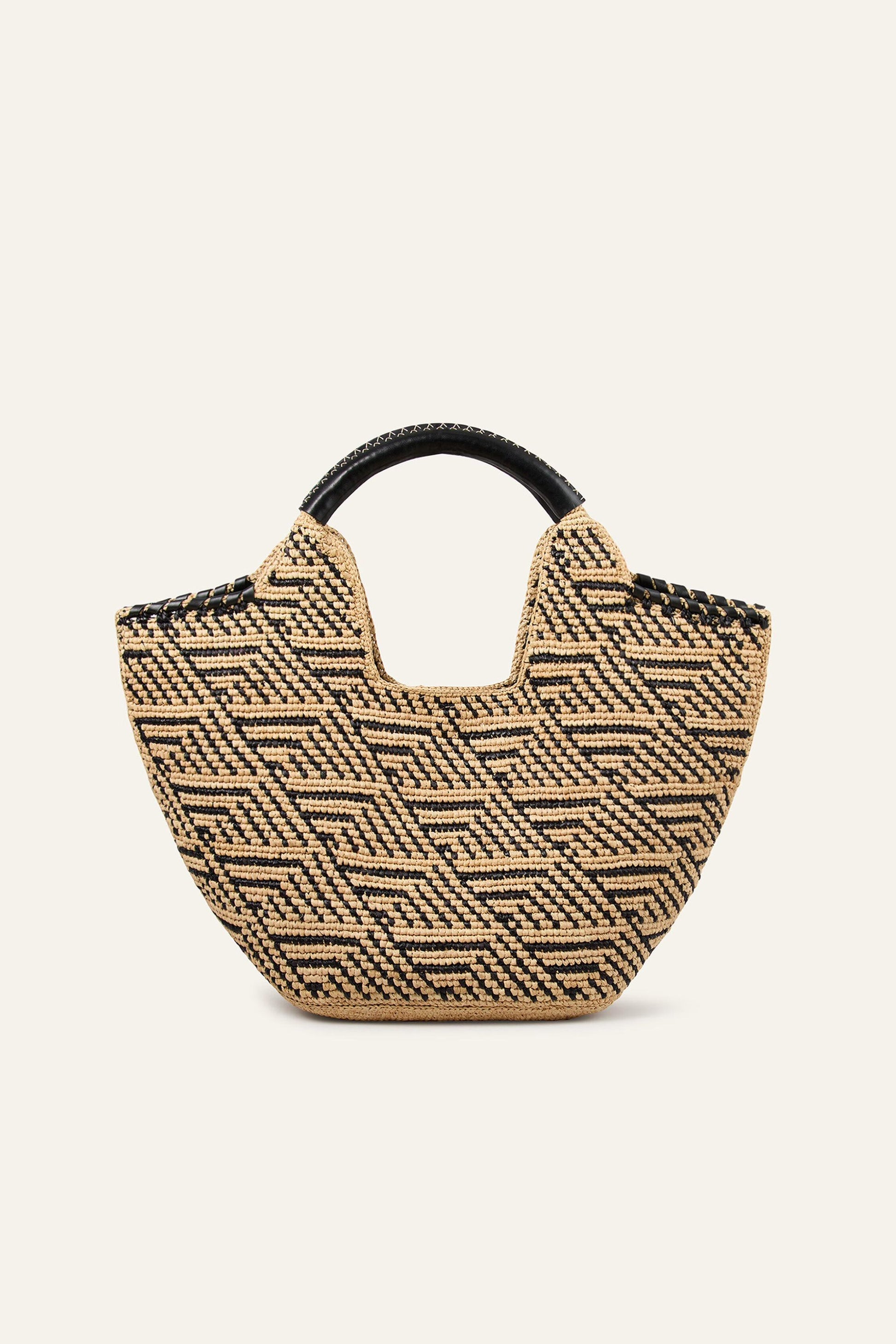 ba&sh Large Raffia Basket Ophelia Black
