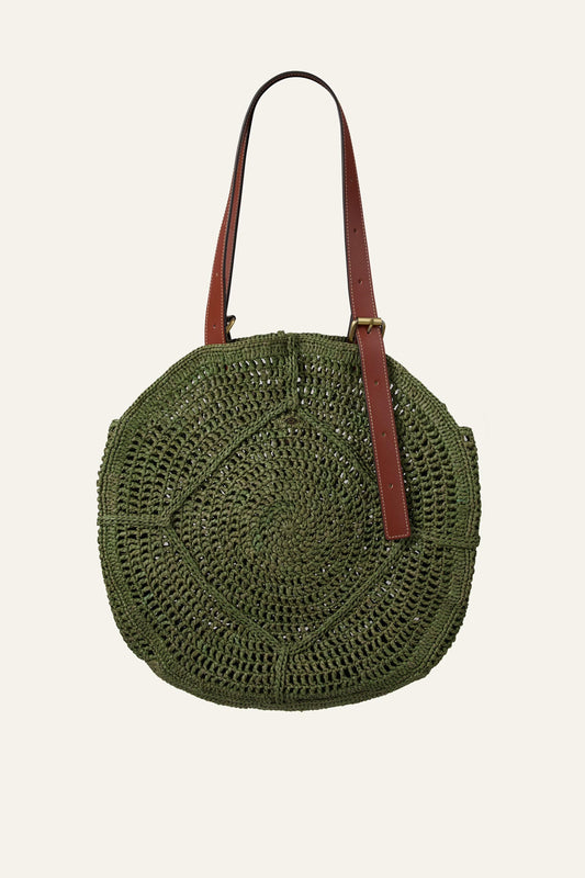 ba&sh Raffia Straw Bag Palma Green