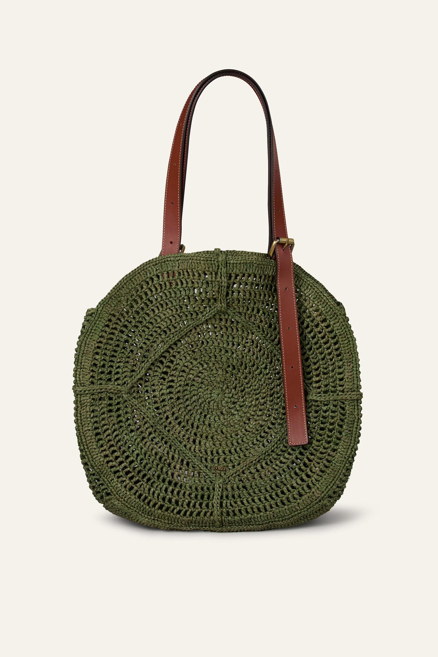 ba&sh Raffia Straw Bag Palma Green