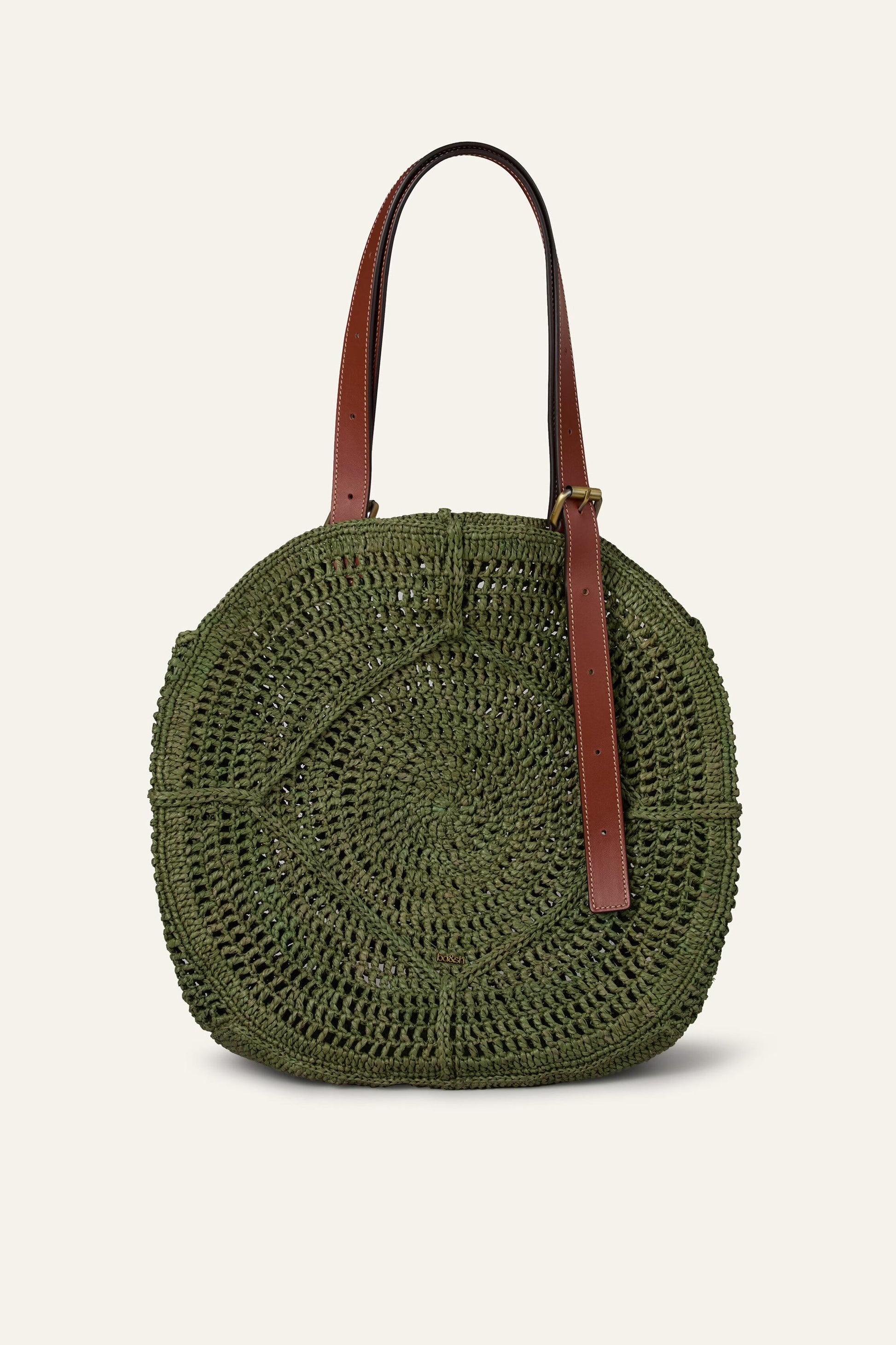ba&sh Raffia Straw Bag Palma Green